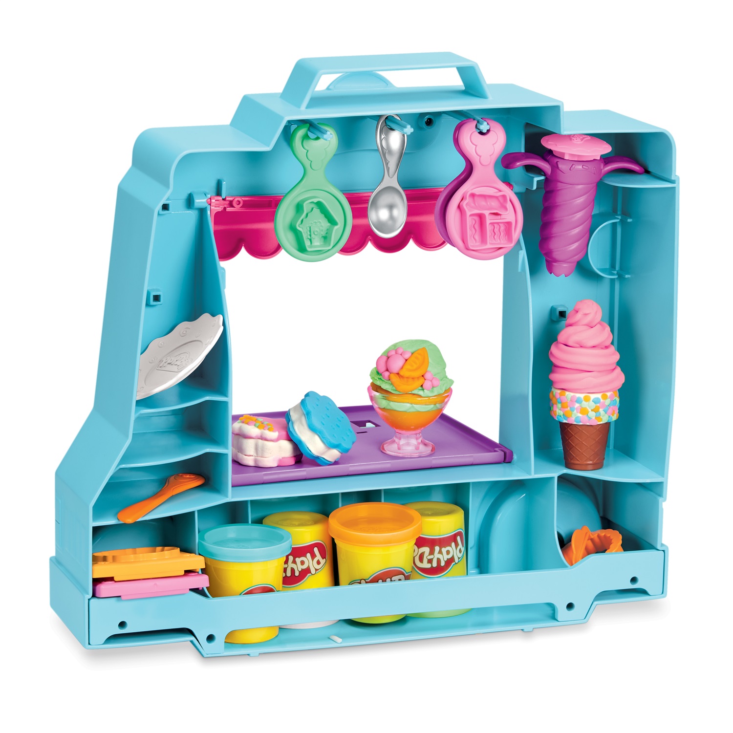 Hasbro Camioncino dei Gelati Play-Doh con oltre 250 combinazioni e 20 strumenti di modellazione