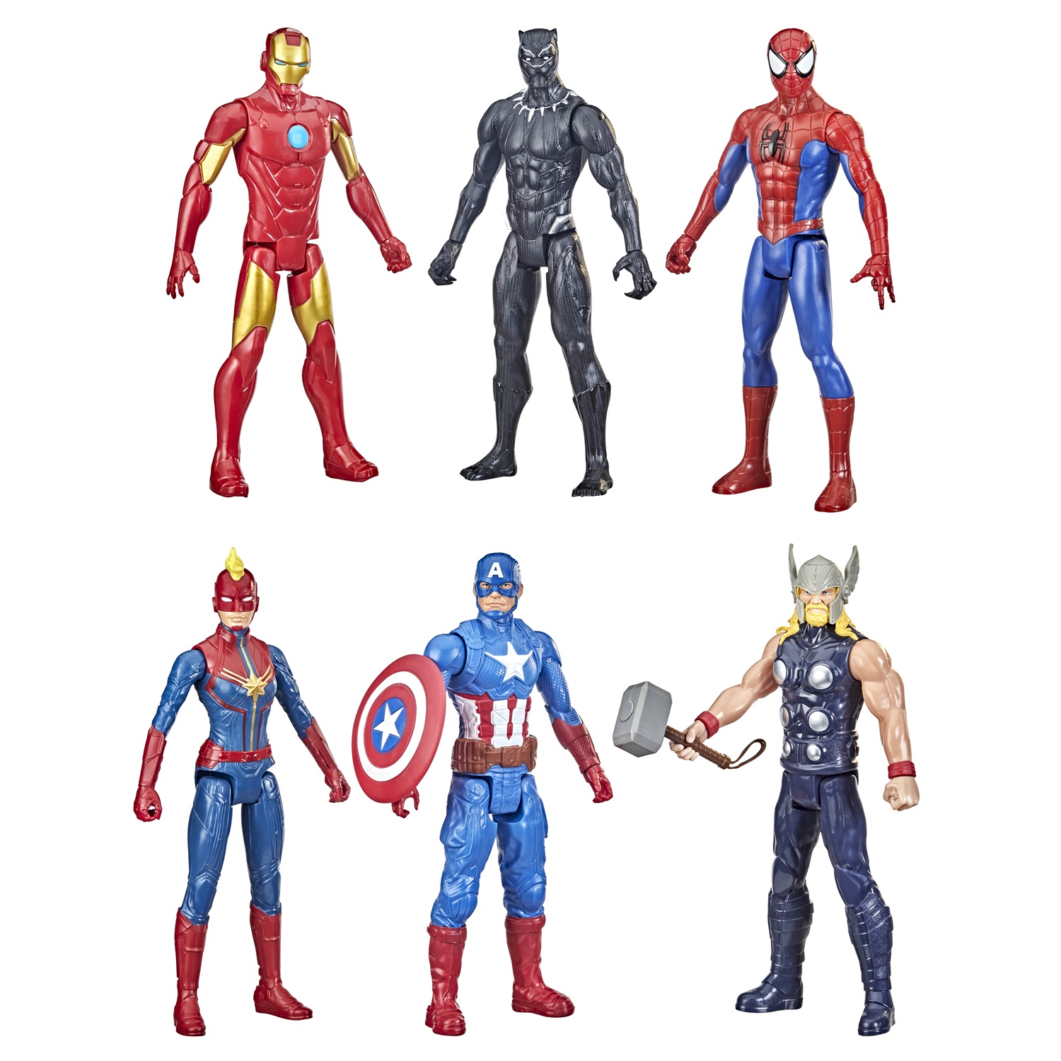 Marvel Hasbro Titan Hero Series - Confezione multipla con 6 action figure da 30 cm ispirate ai fumetti Marvel per bambini dai 4 anni in su