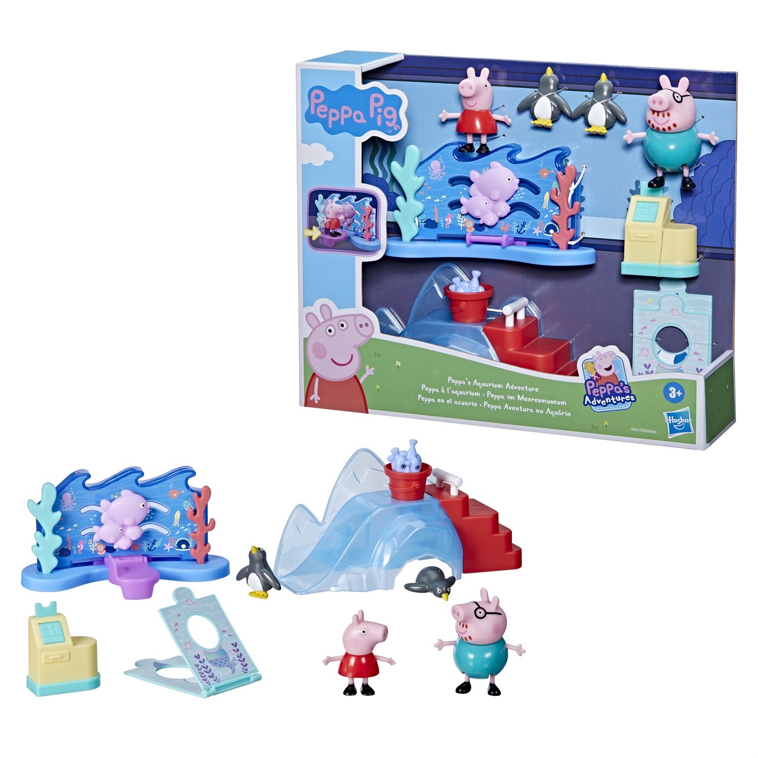 Hasbro Peppa Pig all'acquario - Playset Giocattolo con 4 Action Figure e 8 Accessori, dai 3 Anni in su