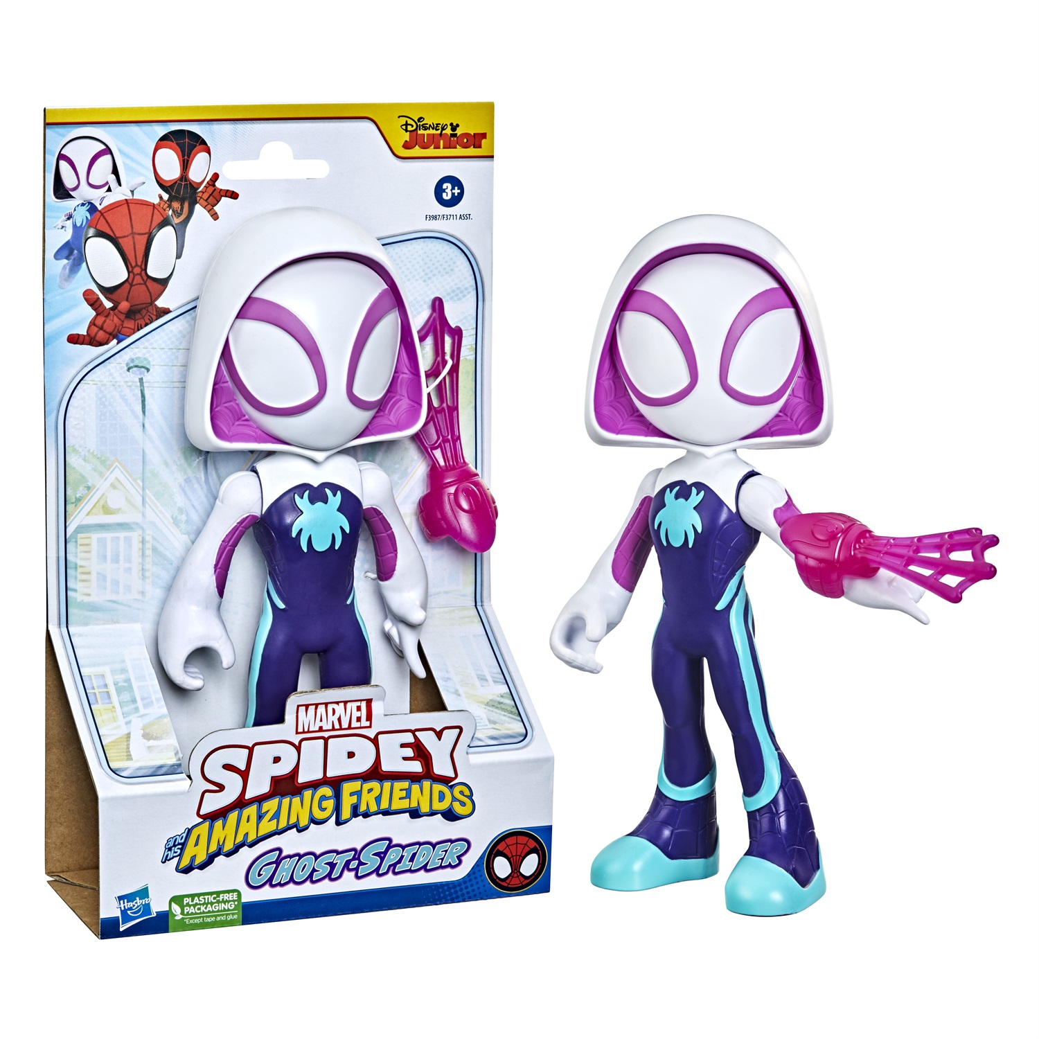 Hasbro Marvel Spidey e I Suoi Fantastici Amici - Supersized Ghost-Spider, Action Figure da 22,5 cm con Punti di Snodo e Accessorio Ragnatela, Giocattolo per Bambini dai 3 Anni in Su