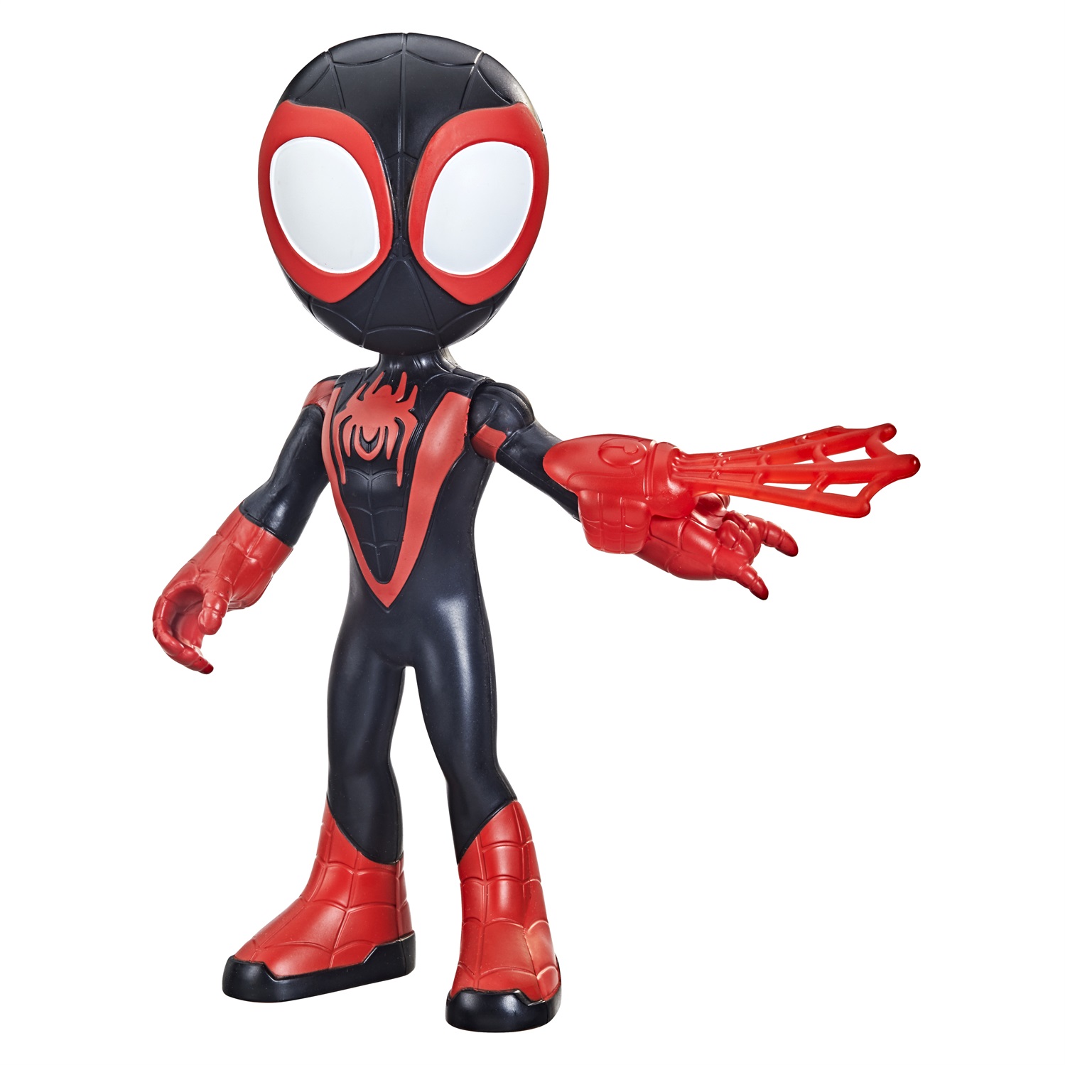 Hasbro Marvel Spidey e I Suoi Fantastici Amici - Supersized Miles Morales Action Figure da 22,5 cm, Giocattolo per Bambini dai 3 Anni in Su con Funzione Lancia Ragnatele