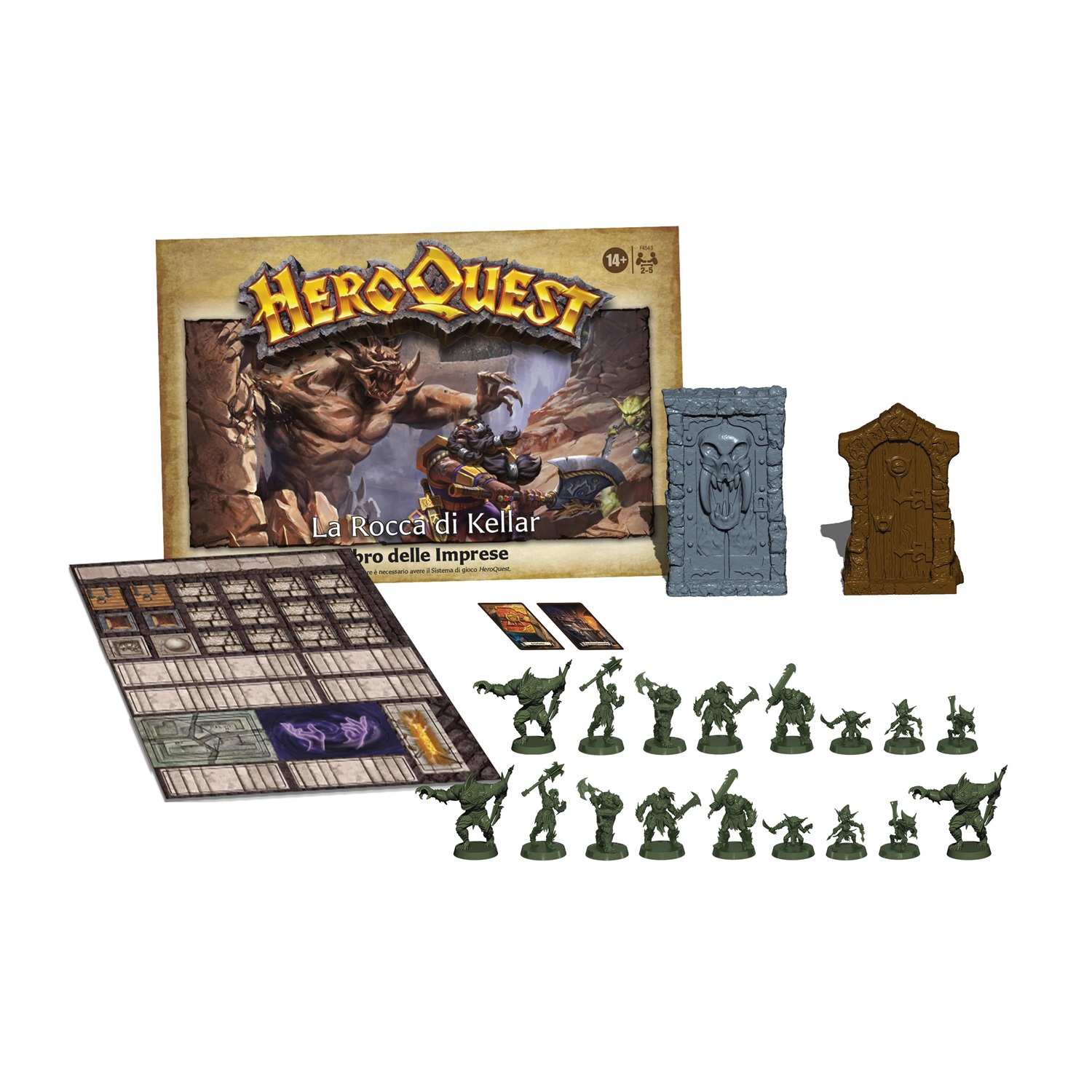 Avalon Hill HeroQuest La Rocca di Kellar - Pack delle Imprese, Gioco di Avventura Fantasy in Stile Dungeon Crawler, per 2-5 Giocatori, Età 14 , Richiede Sistema di Gioco Base HeroQuest