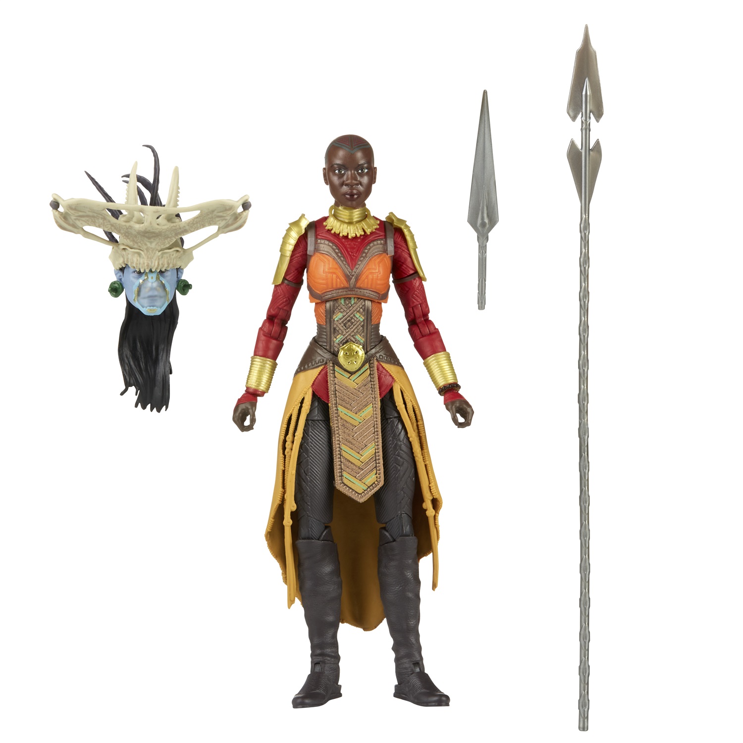 Hasbro Marvel Legends Series: Black Panther Okoye - Action Figure da 15 cm con 2 Accessori e Parte Build-a-Figure
