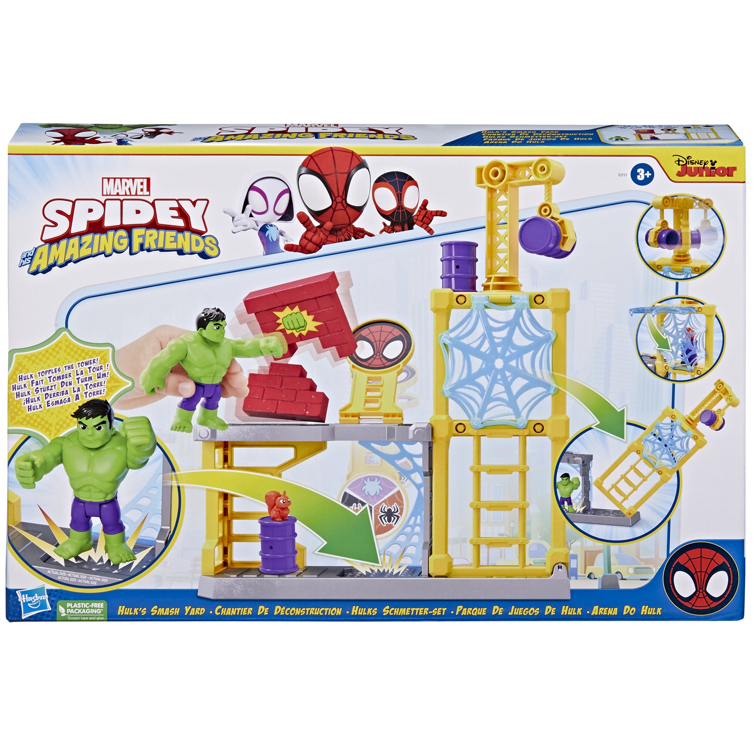 Hasbro Spidey e i Suoi Fantastici Amici Playset Hulk Spaccatutto - Giocattolo Colorato per Bambini dai 3 Anni in Su