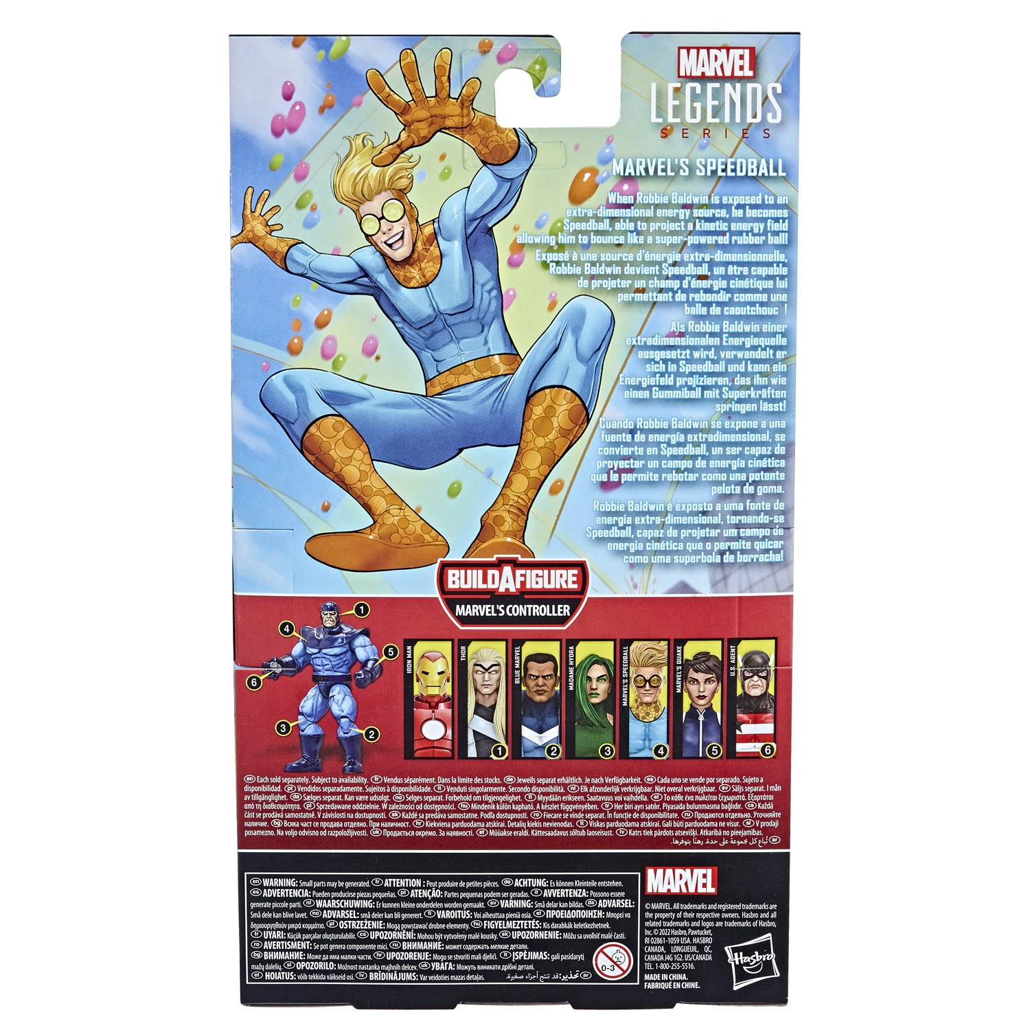 Marvel Speedball - Action Figure Collezionabile 15 cm della Hasbro Legends Series, Ispirata ai Fumetti Classici con Parte Build-A-Figure