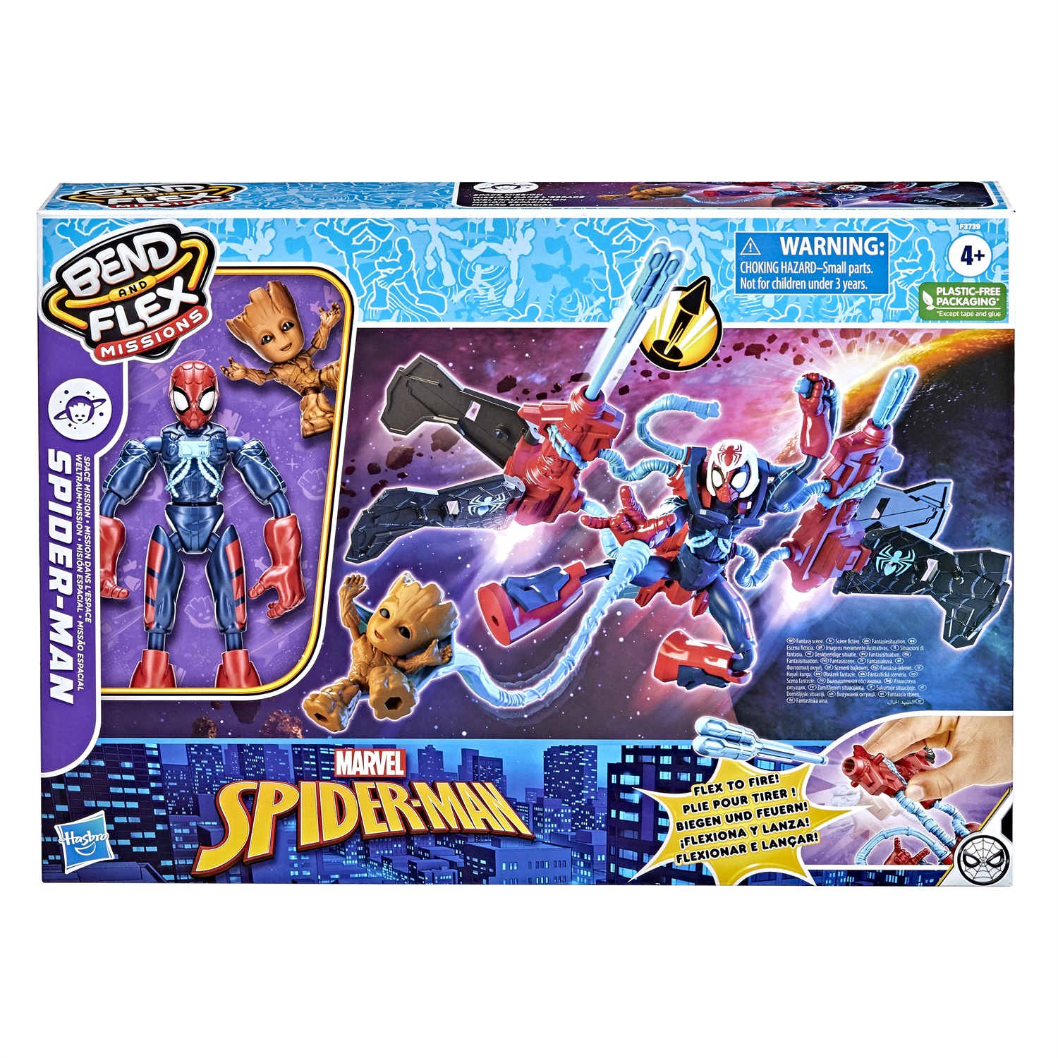 Hasbro Marvel Spider-Man F37395L0 Action Figure Bendable 15 cm Space Mission per Bambini a Partire da 4 Anni