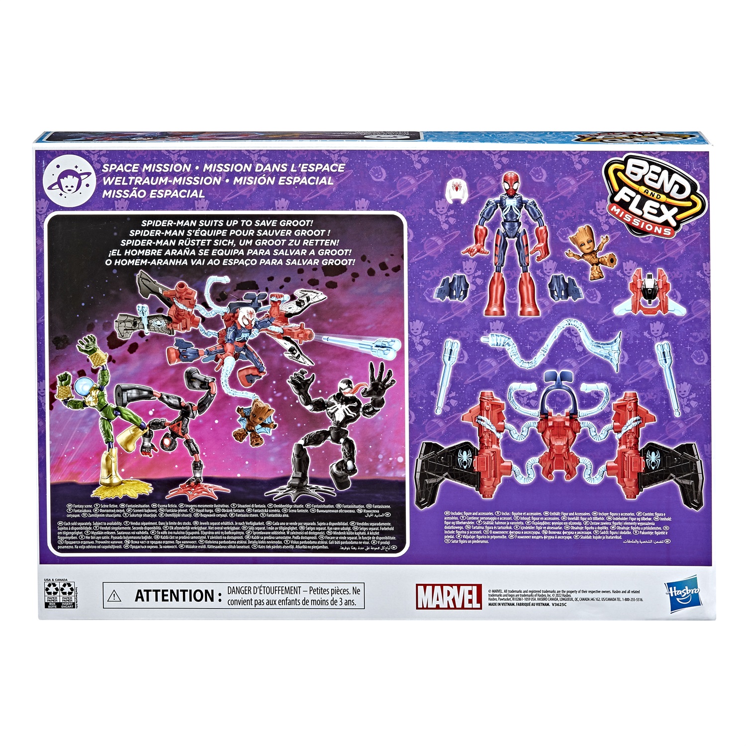 Hasbro Marvel Spider-Man F37395L0 Action Figure Bendable 15 cm Space Mission per Bambini a Partire da 4 Anni