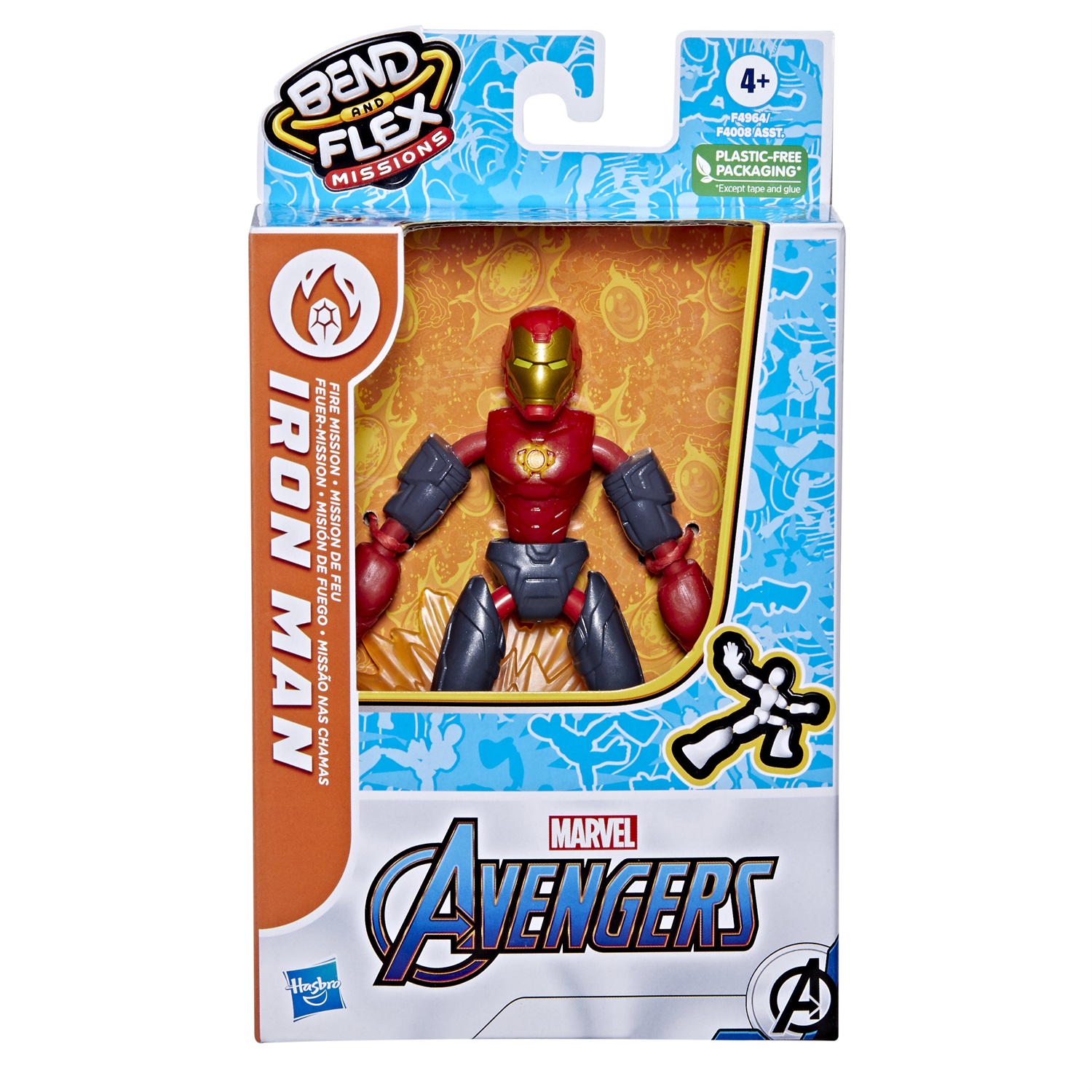 Hasbro Marvel Avengers Bend and Flex Iron Man - Action Figure Pieghevole da 15 cm per Bambini dai 4 Anni in Su