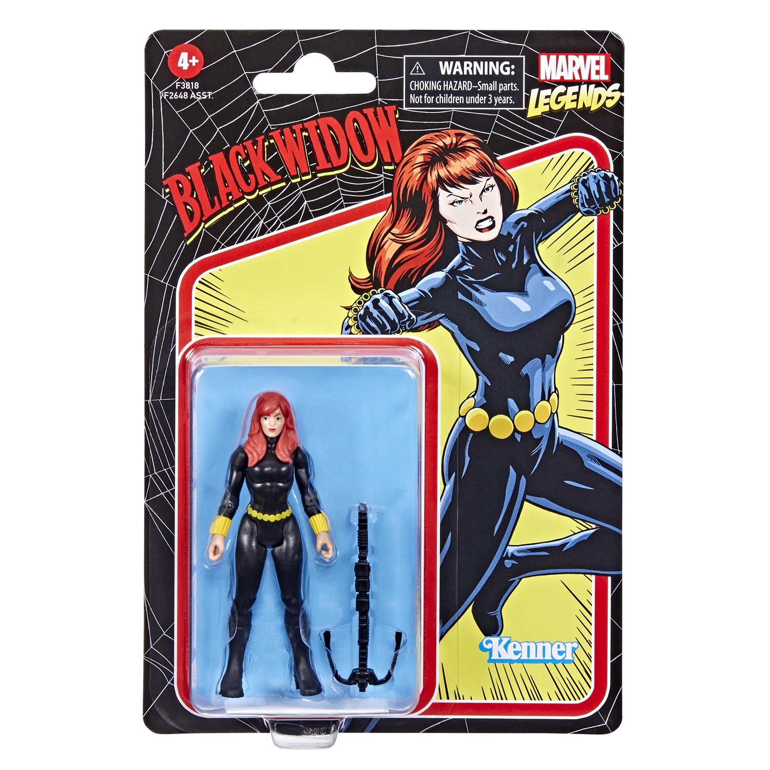 Marvel Hasbro Legends Series Action Figure Black Widow Retro 375 Collection 9,5 cm con 1 Accessorio - Stile Vintage