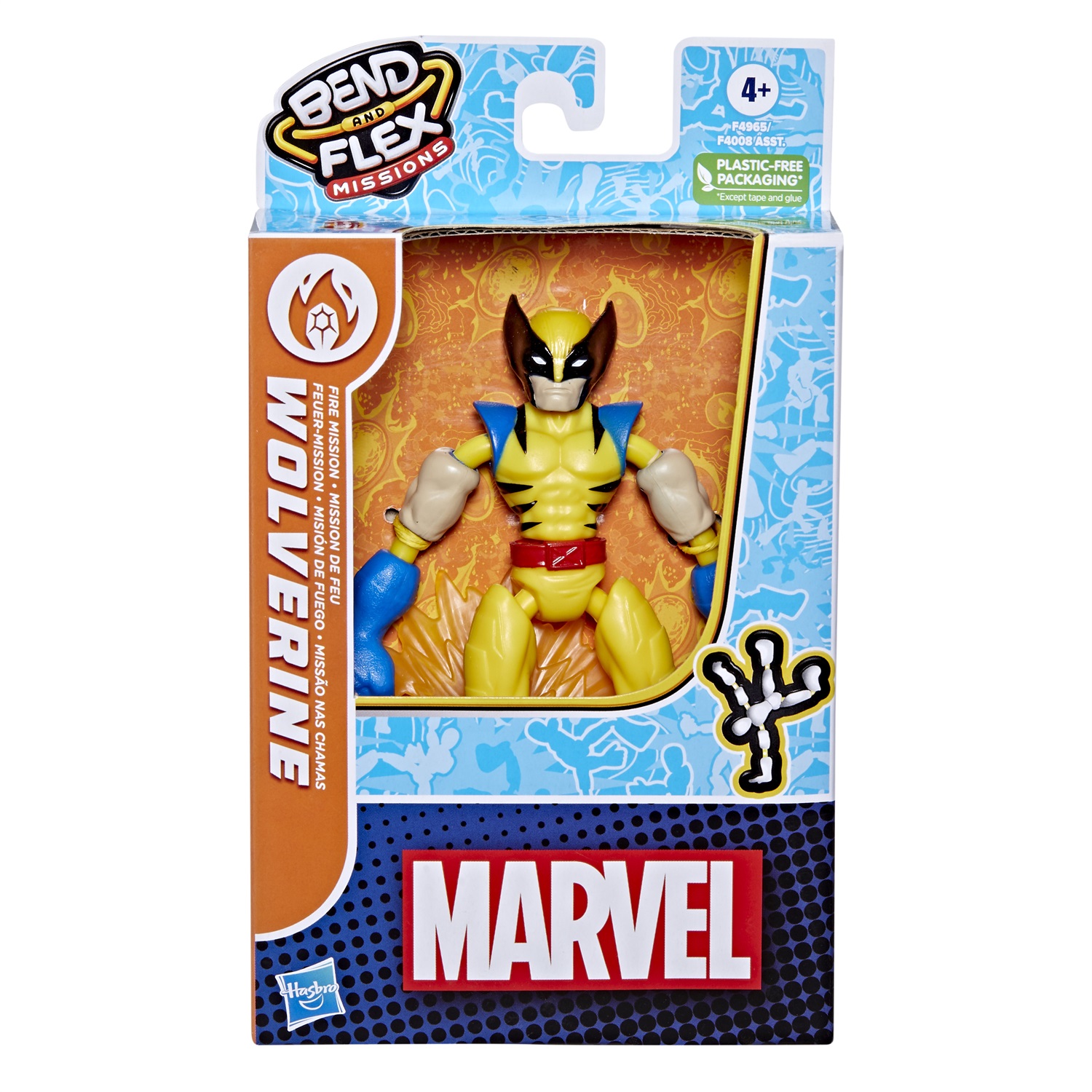 Hasbro Marvel Avengers Bend and Flex Missions - Action Figure Pieghevole di Wolverine da 15 cm, Giocattolo per Bambini dai 4 Anni in Su