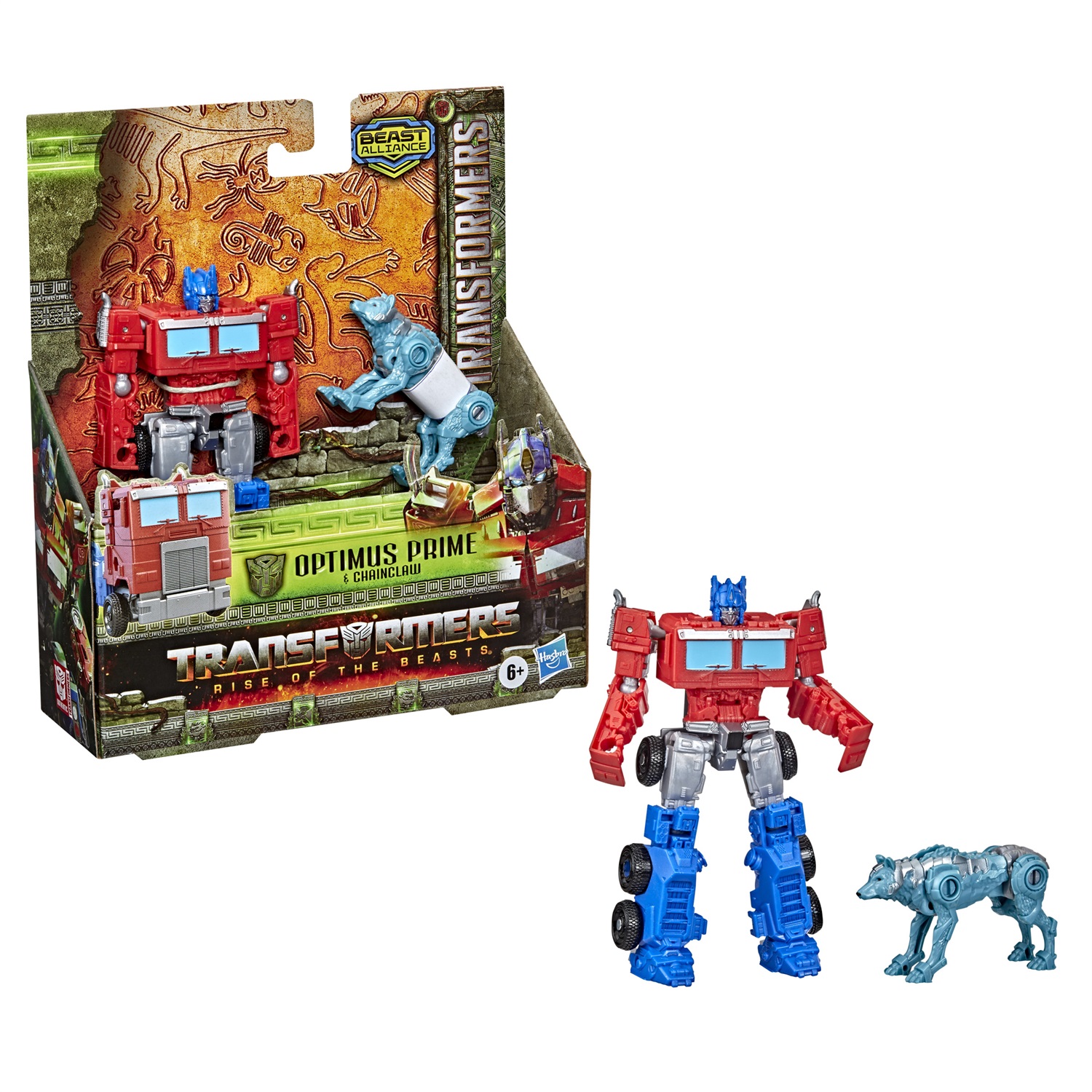 Hasbro Transformers: Il Risveglio, Beast Alliance, Beast Weaponizers - Confezione da 2 con Giocattolo Optimus Prime e Chainclaw, dai 6 Anni in su, Scala 12,5 cm