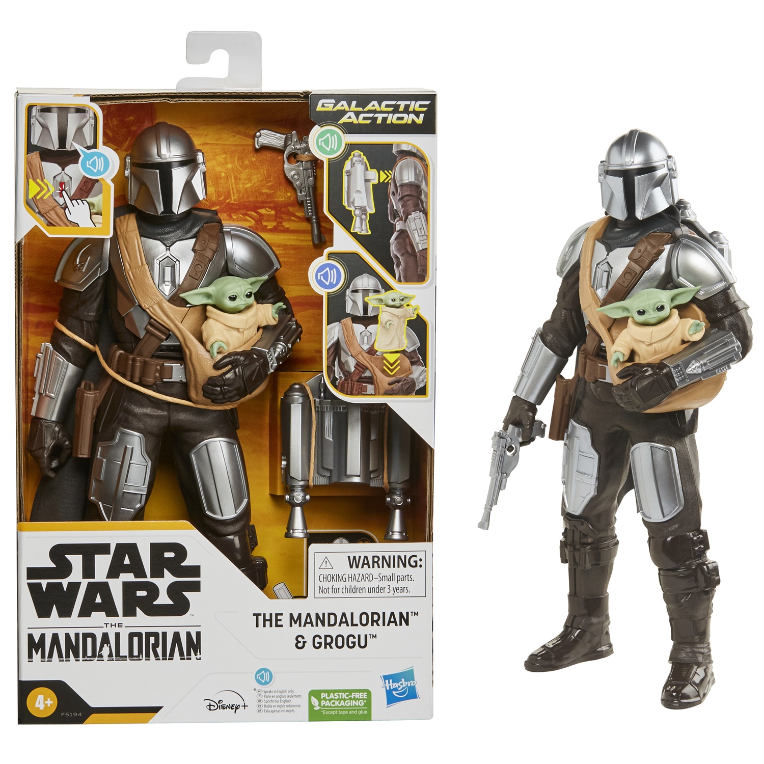 Hasbro Star Wars The Mandalorian & Grogu - Action Figure Elettroniche Interattive da 30 cm per Bambini dai 4 Anni in Su