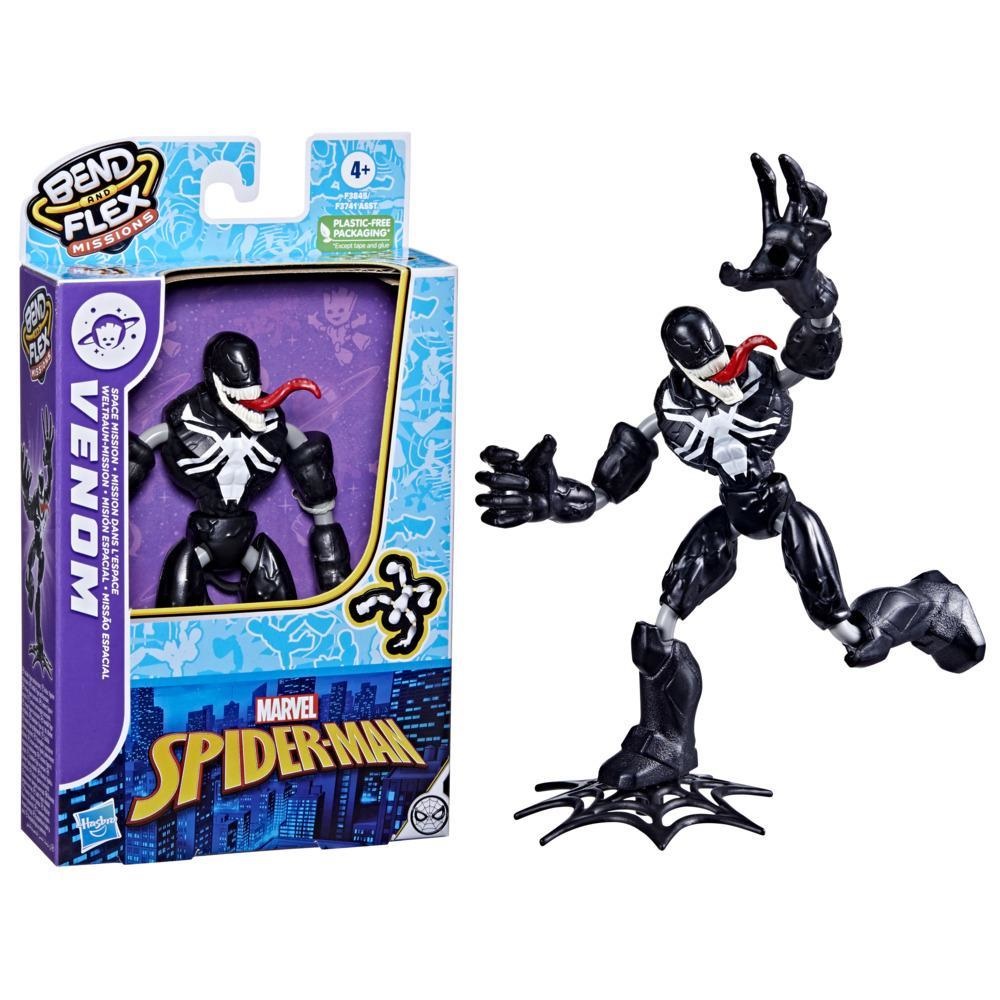 Hasbro Marvel Bend and Flex Missions - Action Figure di Venom da 15 cm, Giocattolo Pieghevole per Bambini dai 4 Anni in Su