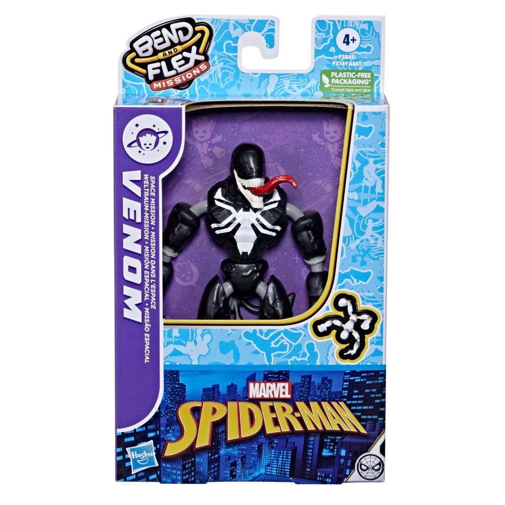 Hasbro Marvel Bend and Flex Missions - Action Figure di Venom da 15 cm, Giocattolo Pieghevole per Bambini dai 4 Anni in Su