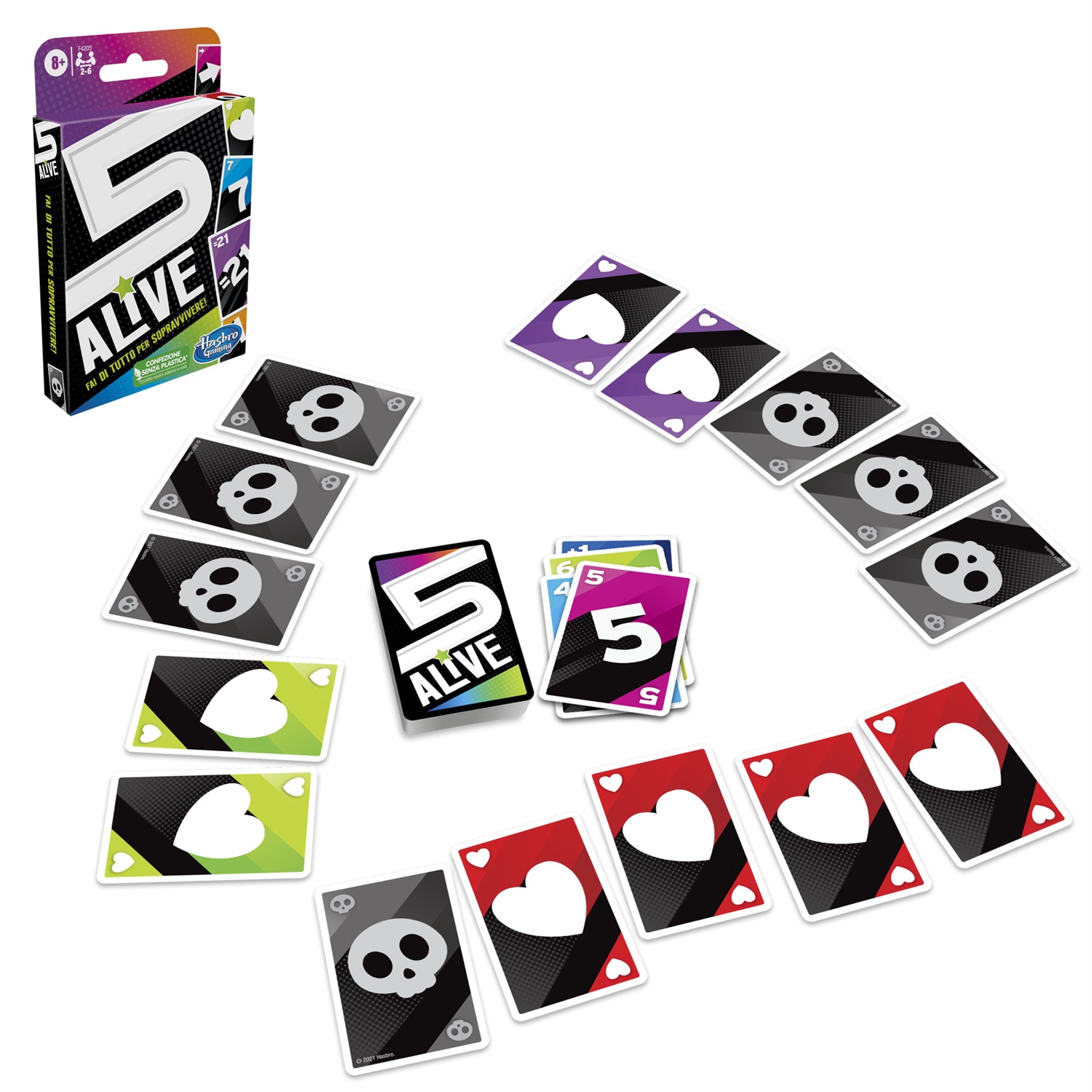 Hasbro Gaming 5 Alive - Gioco di Carte Veloce per Famiglie, Divertente e Impegnativo, dai 8 Anni in Su, per 2-6 Giocatori
