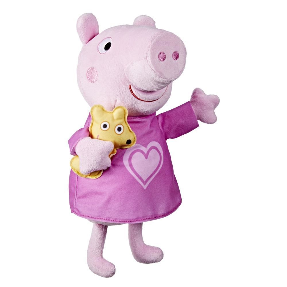HASBRO Peppa Pig Bedtime Lullabies Peluche Musicale con Orsetto - 3 Canzoni e 3 Frasi per Sogni Dolci
