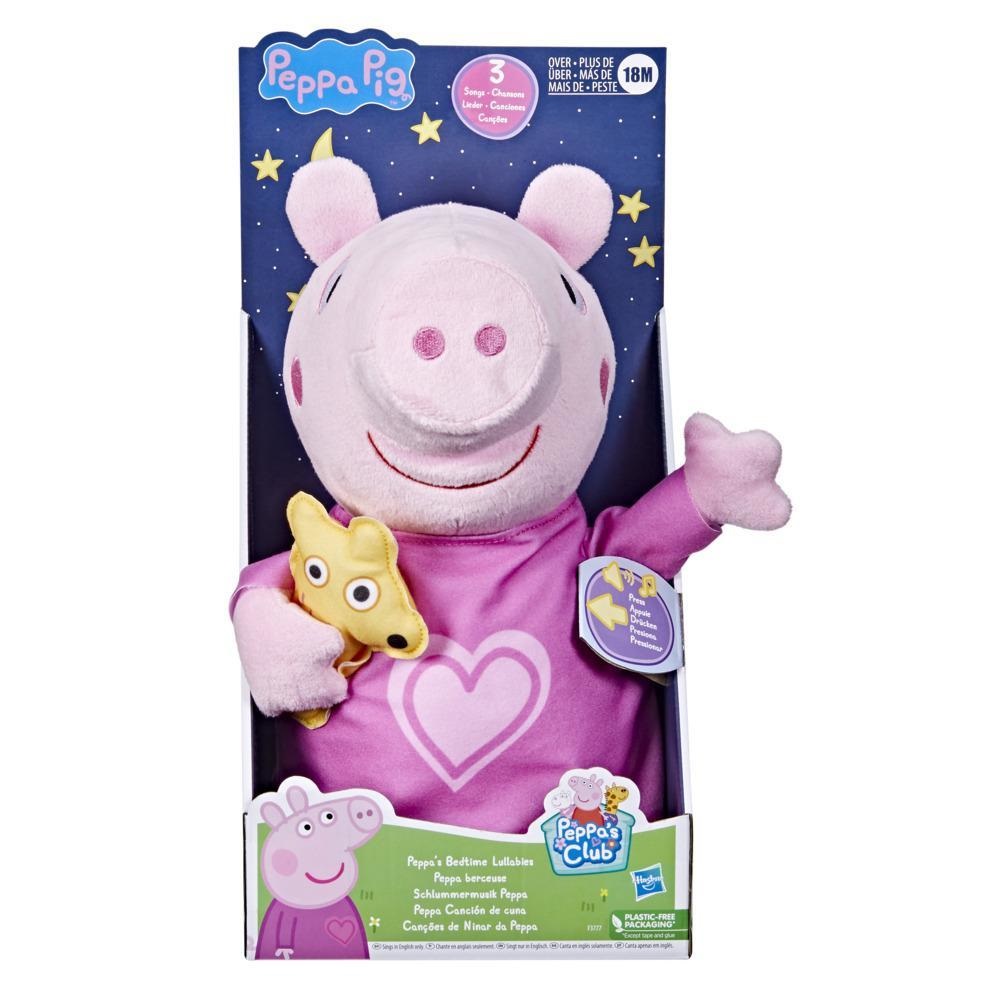 HASBRO Peppa Pig Bedtime Lullabies Peluche Musicale con Orsetto - 3 Canzoni e 3 Frasi per Sogni Dolci