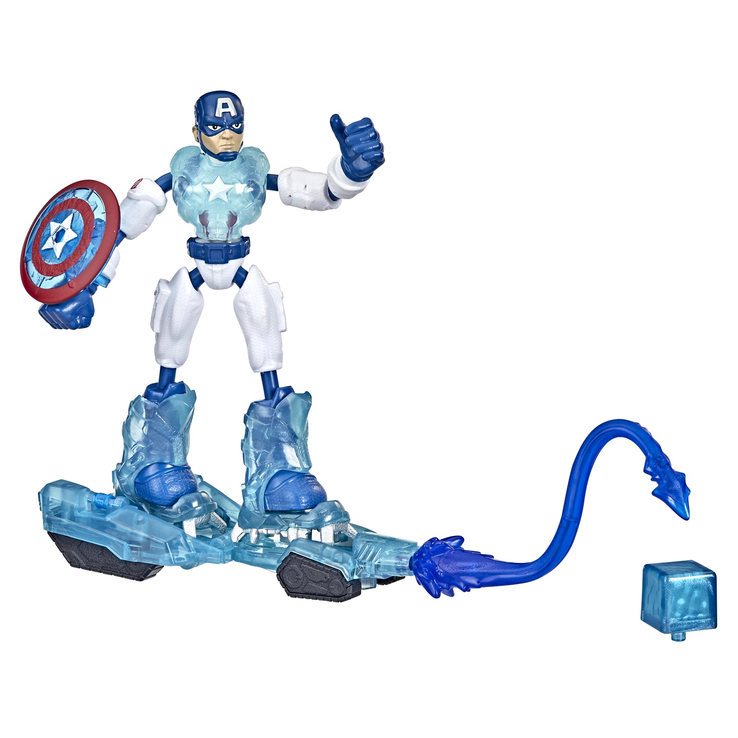 Hasbro Marvel Avengers Bend And Flex Missions Capitan America Ice Mission Figure, Action Figure Pieghevole da 15 cm per Bambini dai 4 Anni in Su, Multicolore, F5868