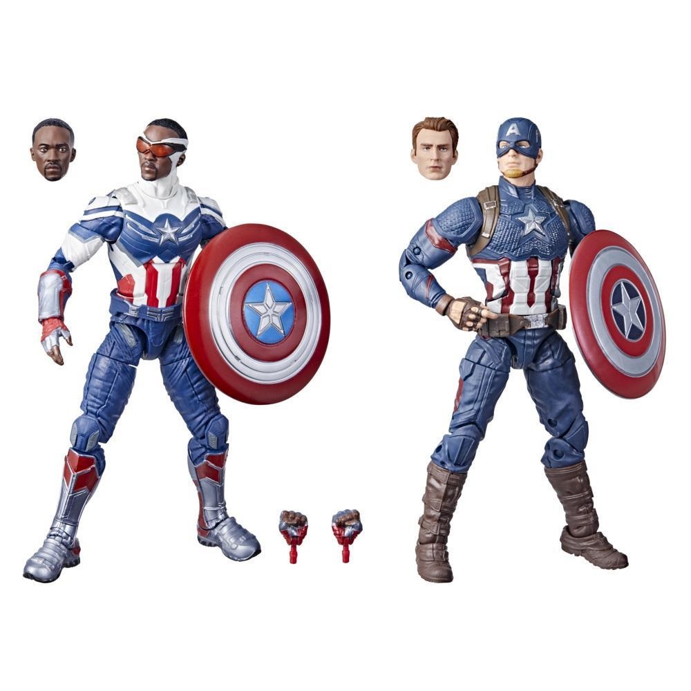 Hasbro Marvel Legends Captain America 2-Pack: Steve Rogers & Sam Wilson - 15 cm Collezionabile