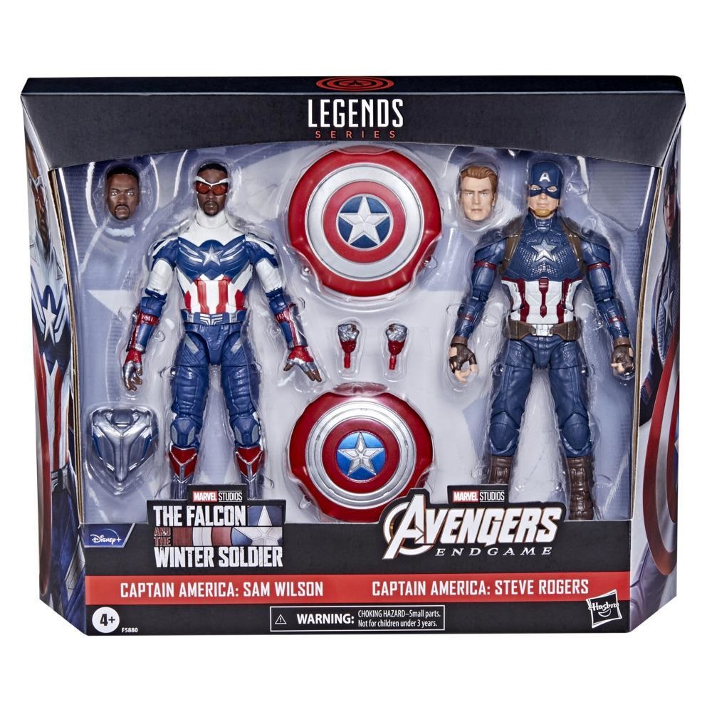 Hasbro Marvel Legends Captain America 2-Pack: Steve Rogers & Sam Wilson - 15 cm Collezionabile