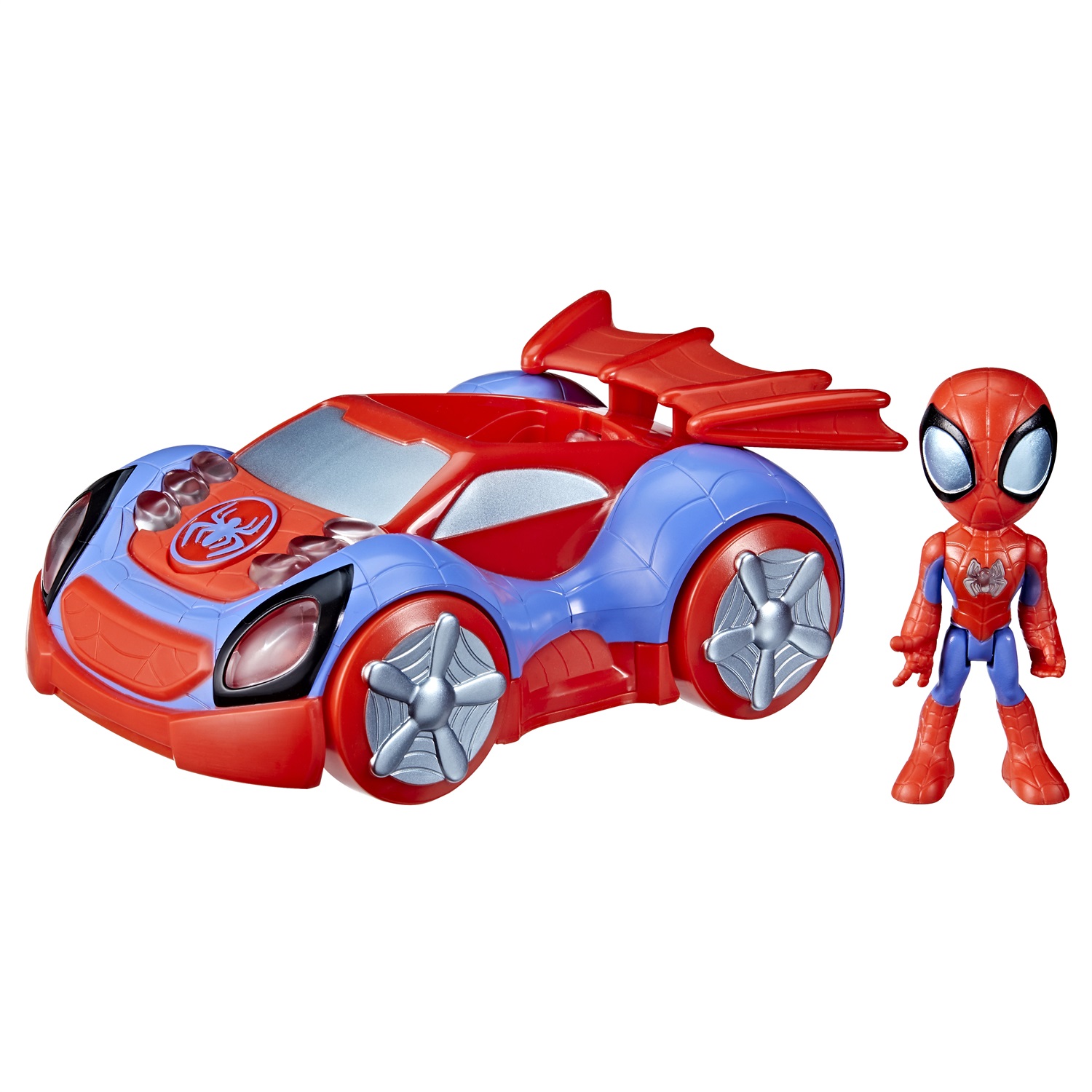 Hasbro Marvel Spidey and His Amazing Friends Veicolo Web-Crawler con Tecnologia Glow Tech, Luci e Suoni, Giocattolo per Età Prescolare