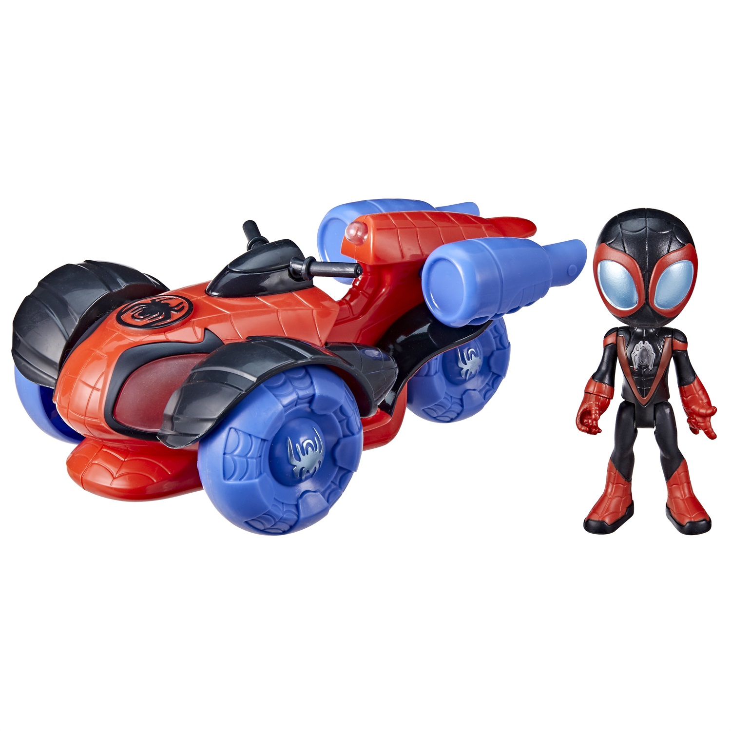 Hasbro Marvel Spidey e i Suoi Fantastici Amici - Veicolo Techno-Racer con Tecnologia Glow Tech, Giocattolo per Età Prescolare con Luci e Suoni, dai 3 Anni in Su