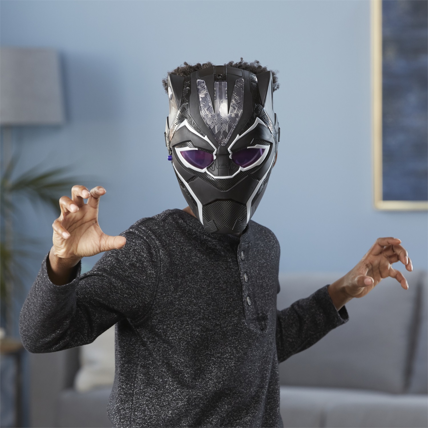 Hasbro Marvel Studios: Maschera Vibranium con Effetti Speciali di Black Panther per Bambini (5 )