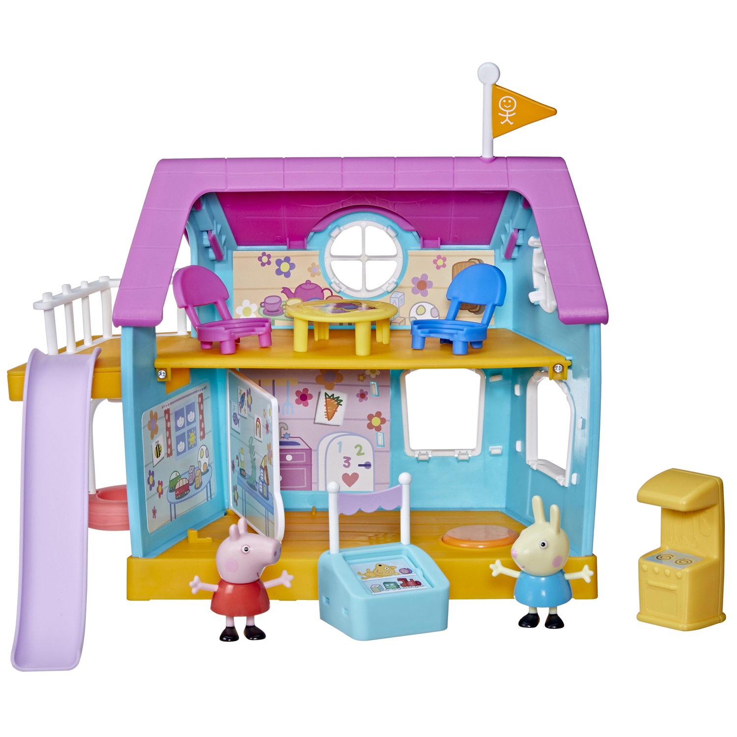 Hasbro Peppa Pig - La Clubhouse di Peppa Pig, gioco per bambini con effetti sonori, 2 personaggi e 7 accessori, dai 3 anni in su