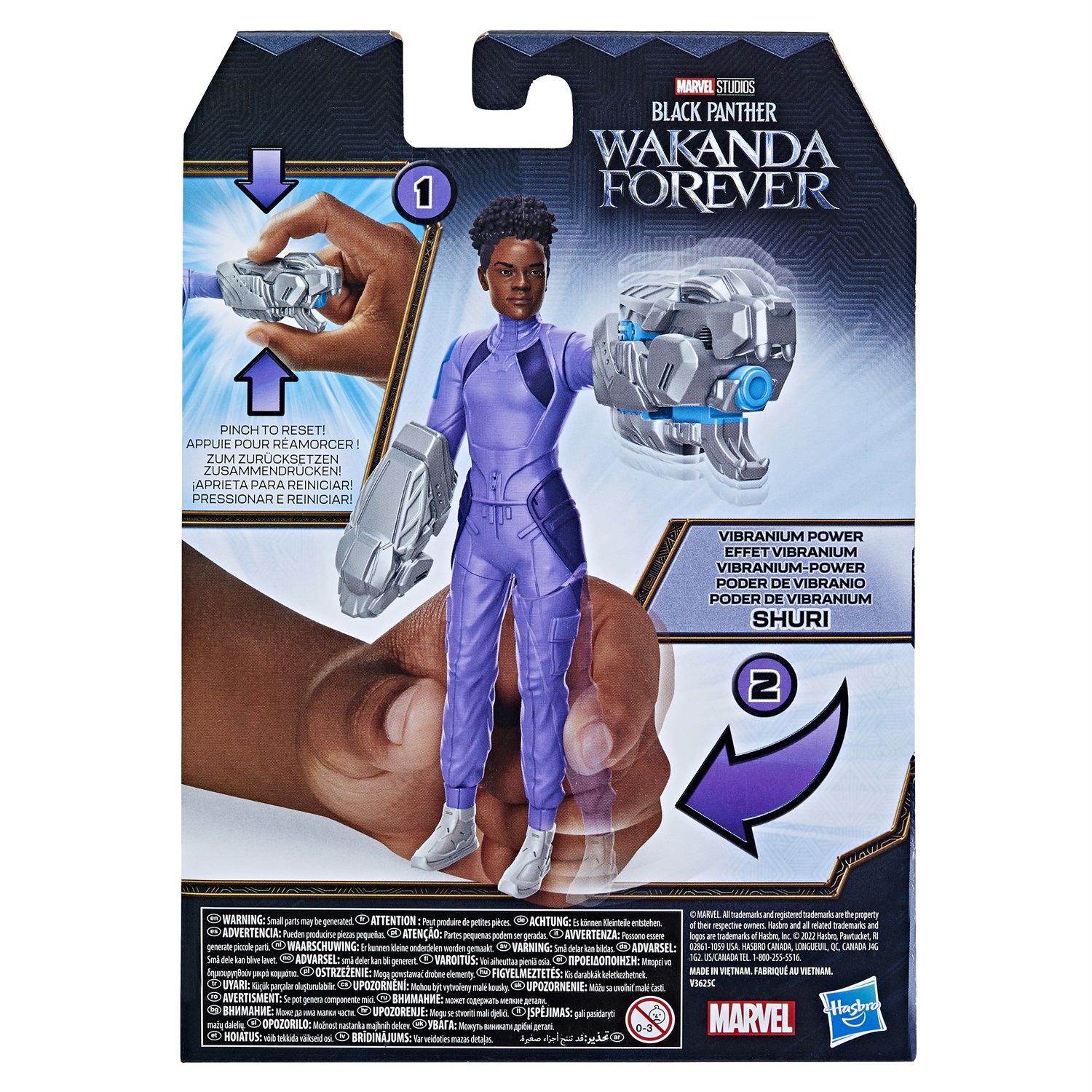 Hasbro Marvel Black Panther Shuri - Action Figure da 15 cm con Trasformazione Vibranio per Bambini dai 4 Anni