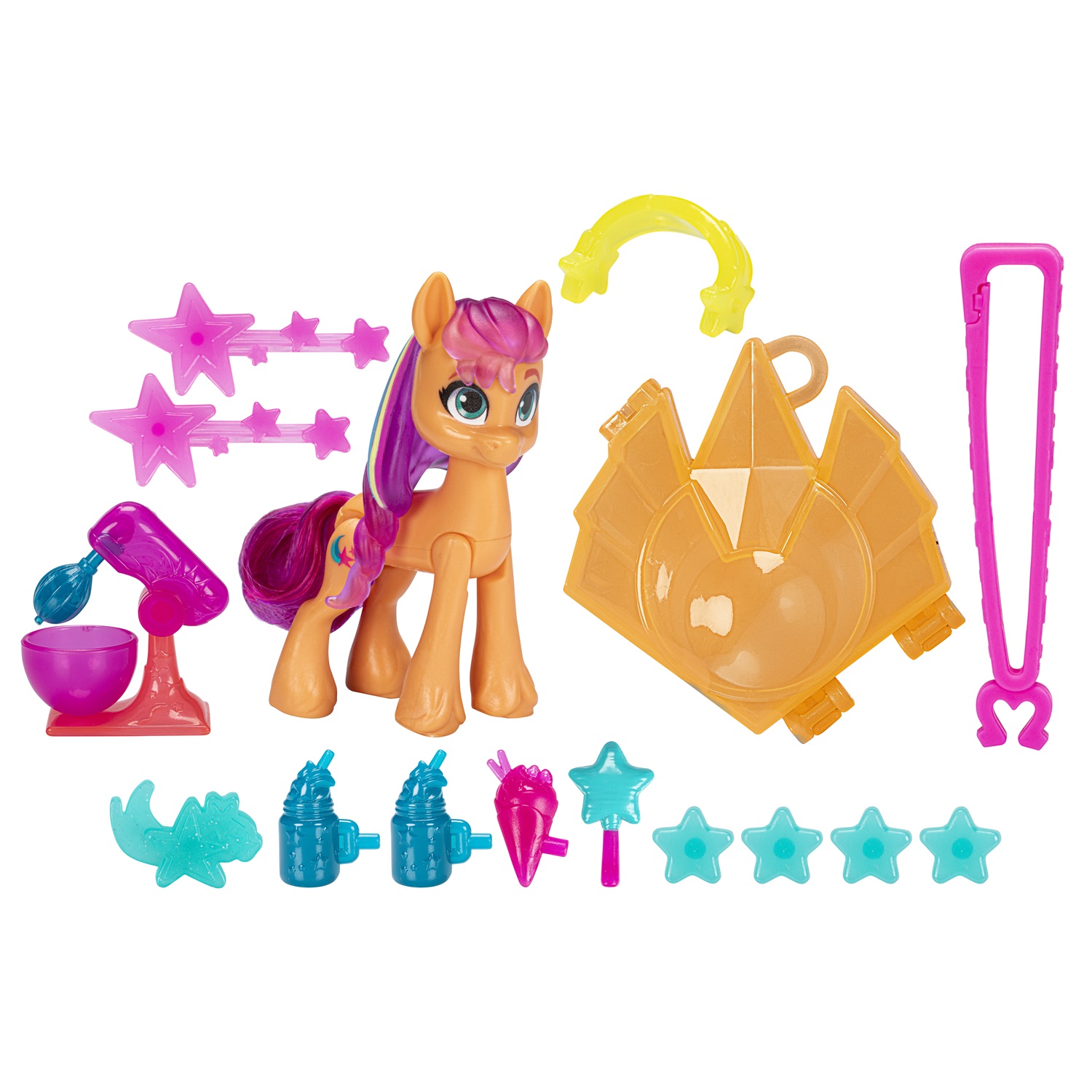 My Little Pony Sunny Starscout Hoof to Heart Pony 7,5 cm - Pony Arancione con Capelli Rosa