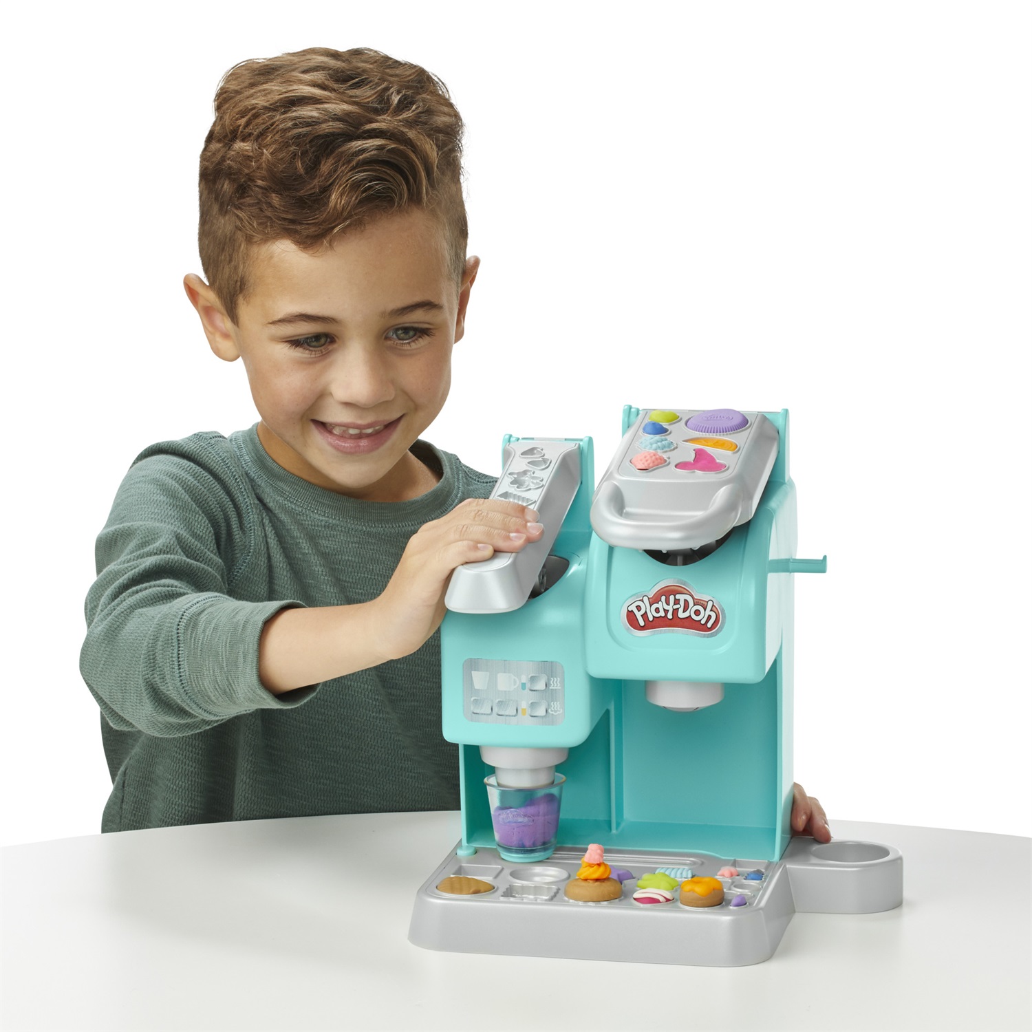 Play-Doh Kitchen Creations La Caffetteria Super Colorata di , playset con 20 accessori e 8 vasetti di pasta modellabile atossica, per bambini dai 3 anni in su