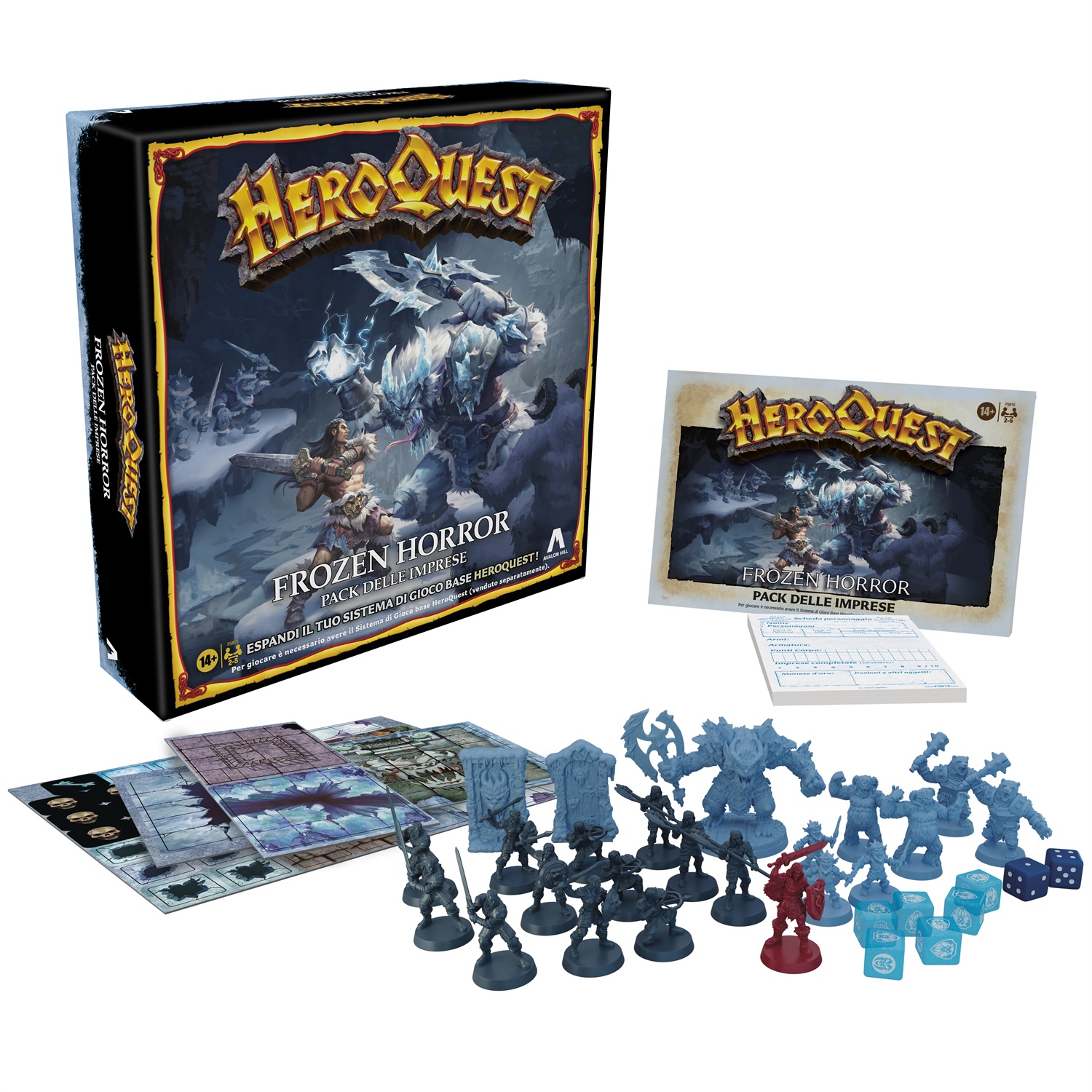 Avalon Hill HeroQuest Frozen Horror - Pack delle Imprese, Gioco di Avventura Fantasy in Stile Dungeon Crawler, per 2-5 giocatori, dai 14 anni, richiede il Sistema di Gioco Base HeroQuest