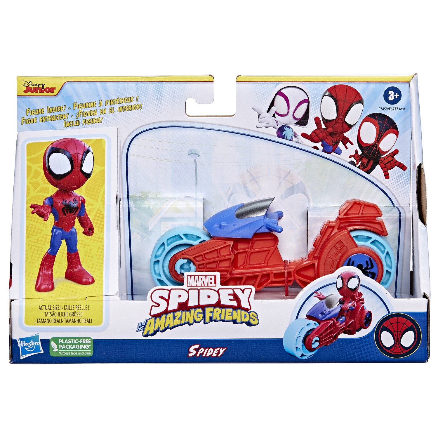 Hasbro Spidey e i suoi fantastici amici - Action Figure 10 cm con Moto Giocattolo per Bambini