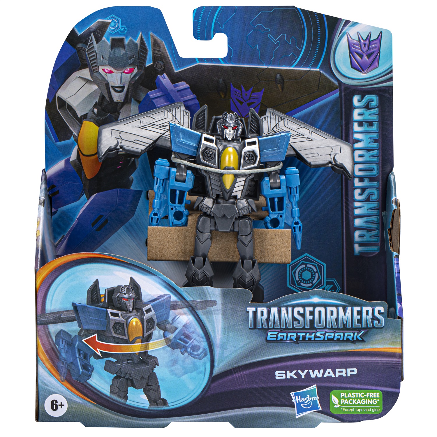 HASBRO Transformers EarthSpark - Action Figure Skywarp 6 cm, Giocattolo Convertibile 2 in 1 per Bambini dai 6 Anni