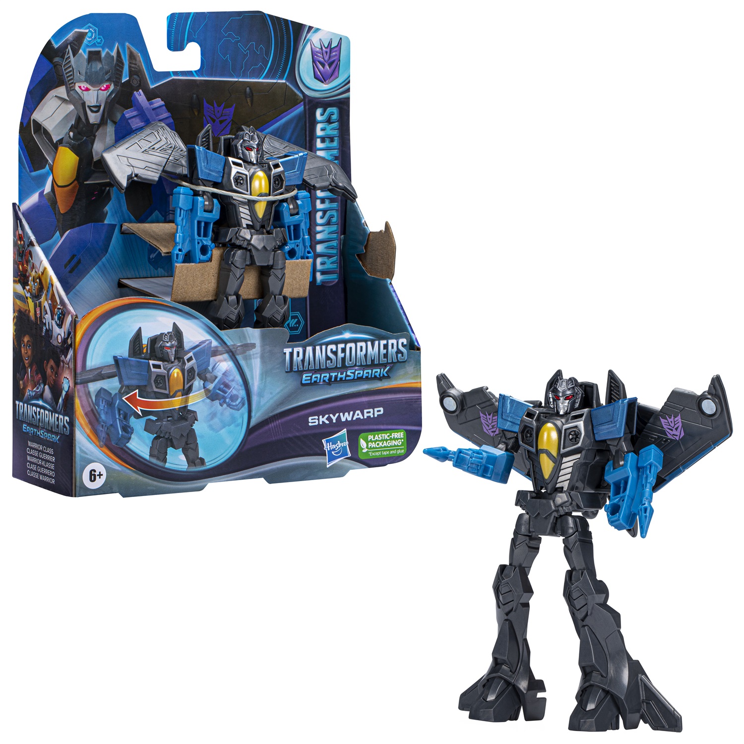 HASBRO Transformers EarthSpark - Action Figure Skywarp 6 cm, Giocattolo Convertibile 2 in 1 per Bambini dai 6 Anni