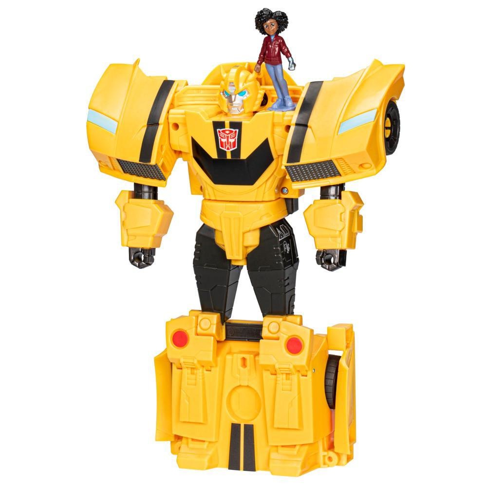 Transformers - EarthSpark, action figure di Bumblebee Spin Changer da 20 cm con action figure di Mo Malto da 5 cm, dai 6 anni in su