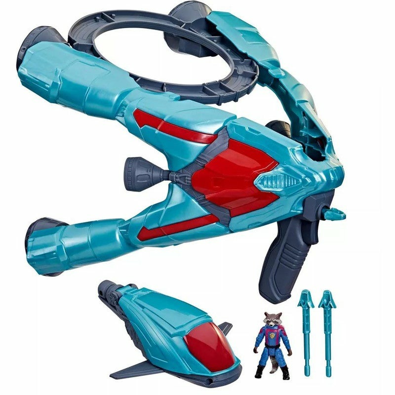 Marvel Hasbro Guardiani della Galassia Vol. 3 - Navicella Spaziale con Action Figure Rocket, Veicolo 2 in 1 e Accessorio Blaster per Bambini