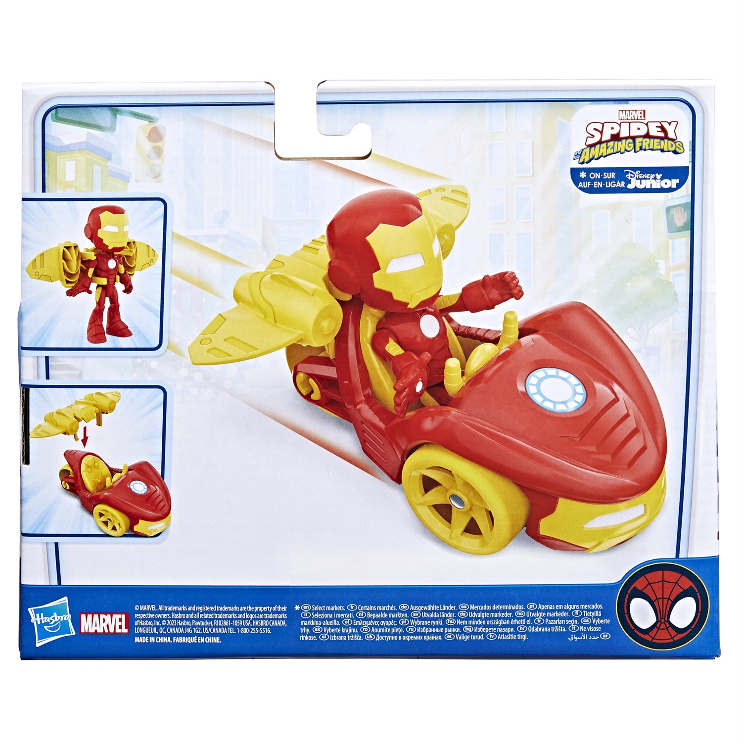 Hasbro Spidey e I Suoi Fantastici Amici - Set Iron Racer con Action Figure di Iron Man da 10 cm e Veicolo