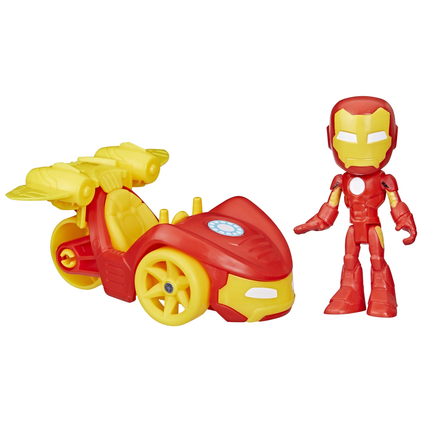 Hasbro Spidey e I Suoi Fantastici Amici - Set Iron Racer con Action Figure di Iron Man da 10 cm e Veicolo