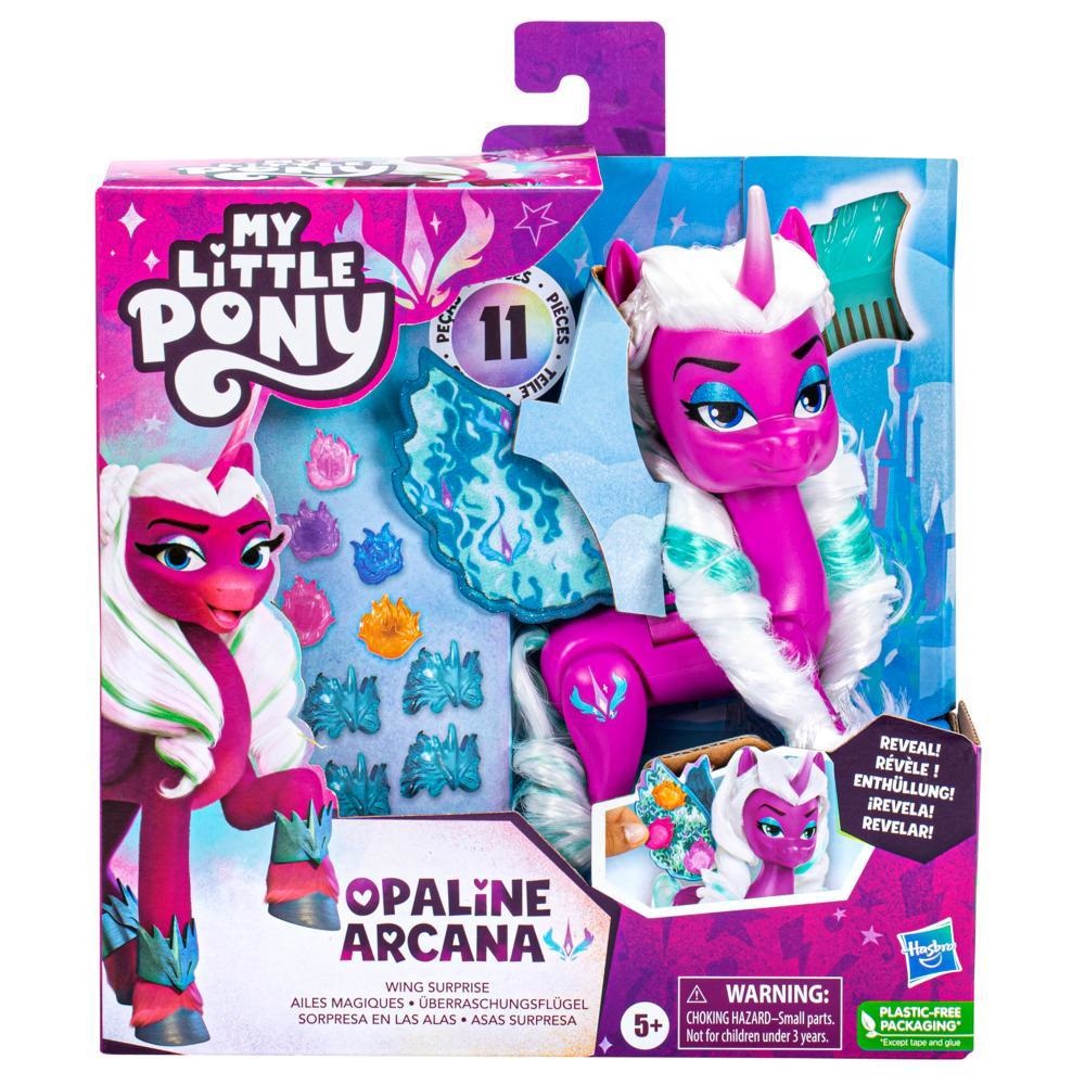 My Little Pony Opaline Arcana Wing Surprise - Bambola Alicorn da 12,7 cm con accessori e ali mobili