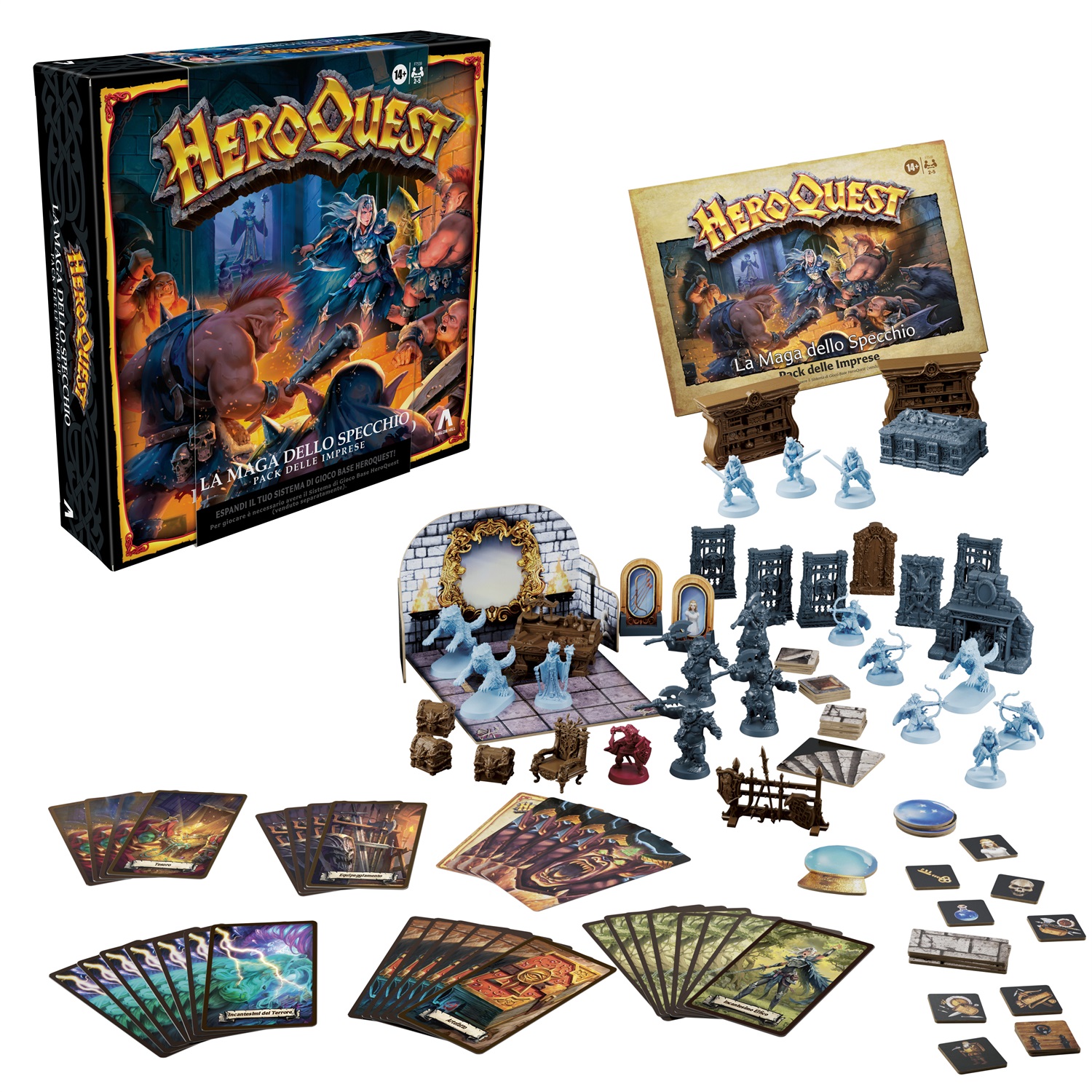 Hasbro HeroQuest La Maga dello Specchio - Espansione per 2-5 Giocatori, Gioco di Avventura Fantasy in Stile Dungeon Crawler, dai 14 Anni in Su