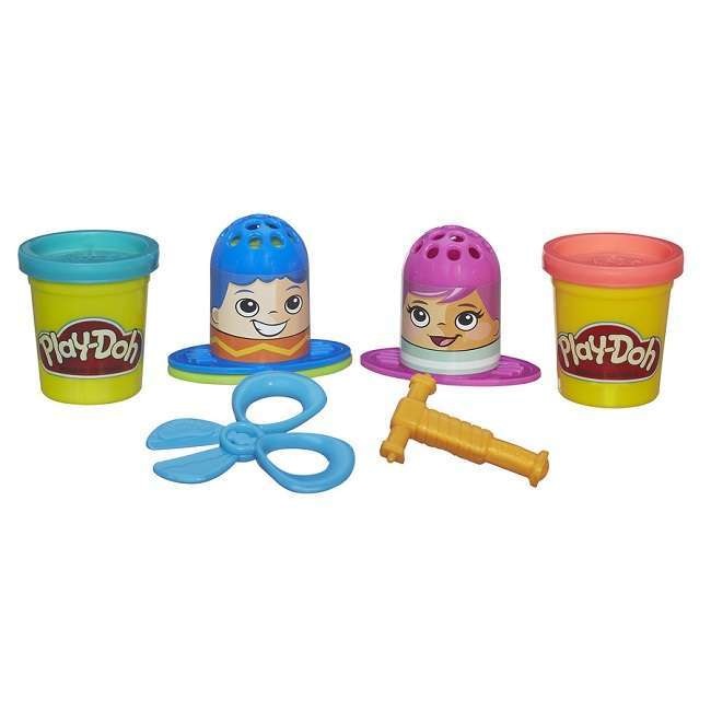 Play-Doh Crea e Taglia Set - Include 2 Lattine di Pasta Modellabile, Gioco Creativo Parrucchiere per Bambini dai 3 Anni