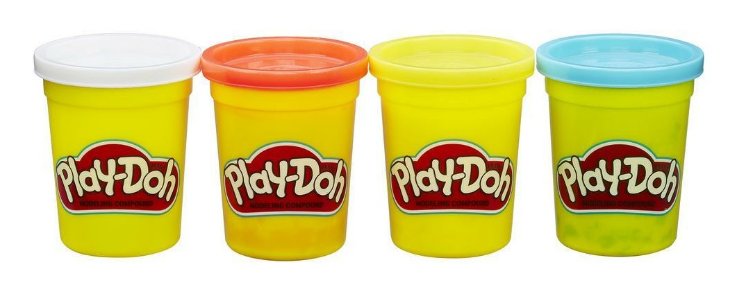 Hasbro Play-Doh Pasta Modellabile - Set di 4 Vasetti Assortiti da 112g per Sviluppare la Creatività dei Bambini