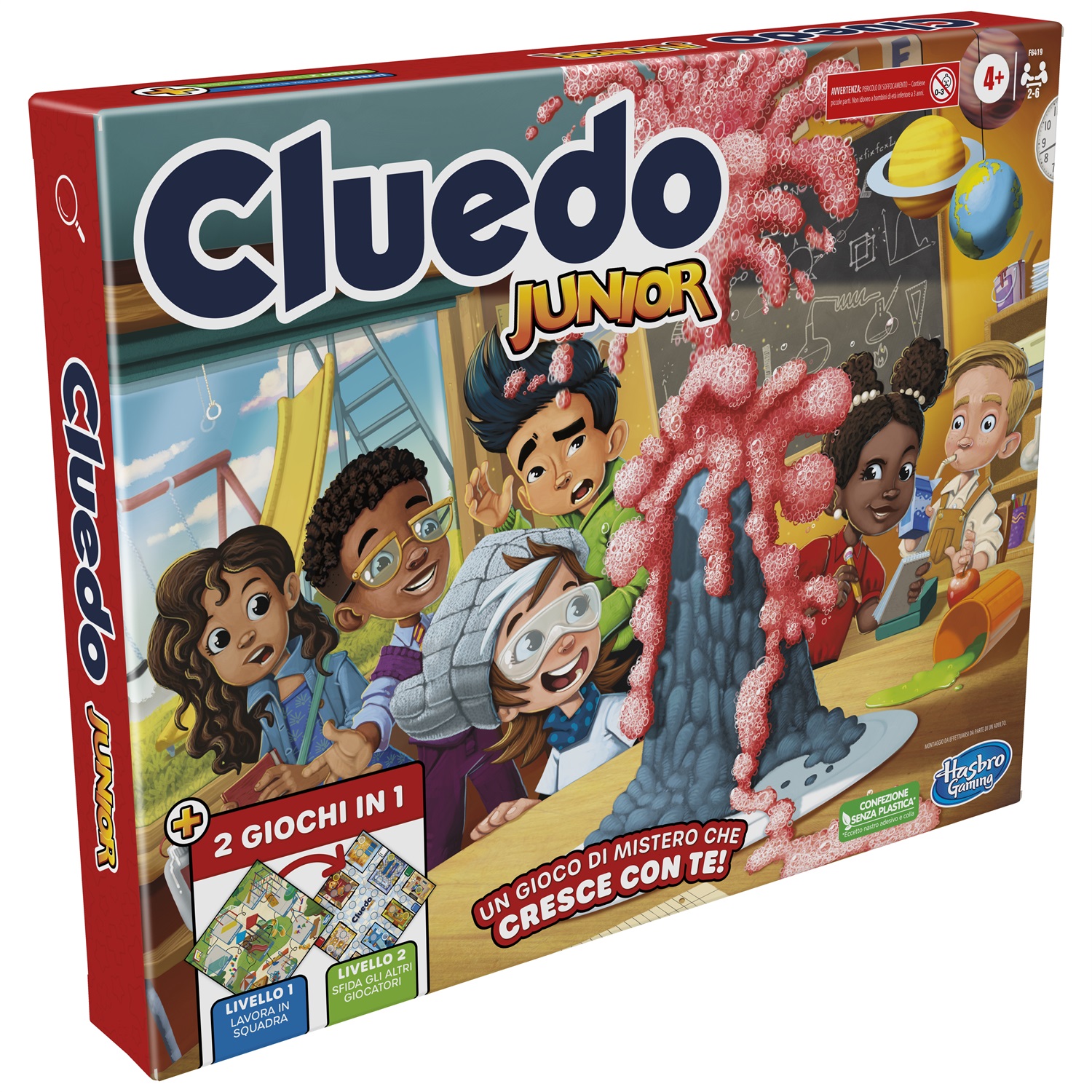 Hasbro Gaming Cluedo Junior - Gioco da Tavolo 2 in 1 con Tabellone Fronte-Retro, Gioco di Investigazione per Bambini dai 4 Anni, 2-6 Giocatori