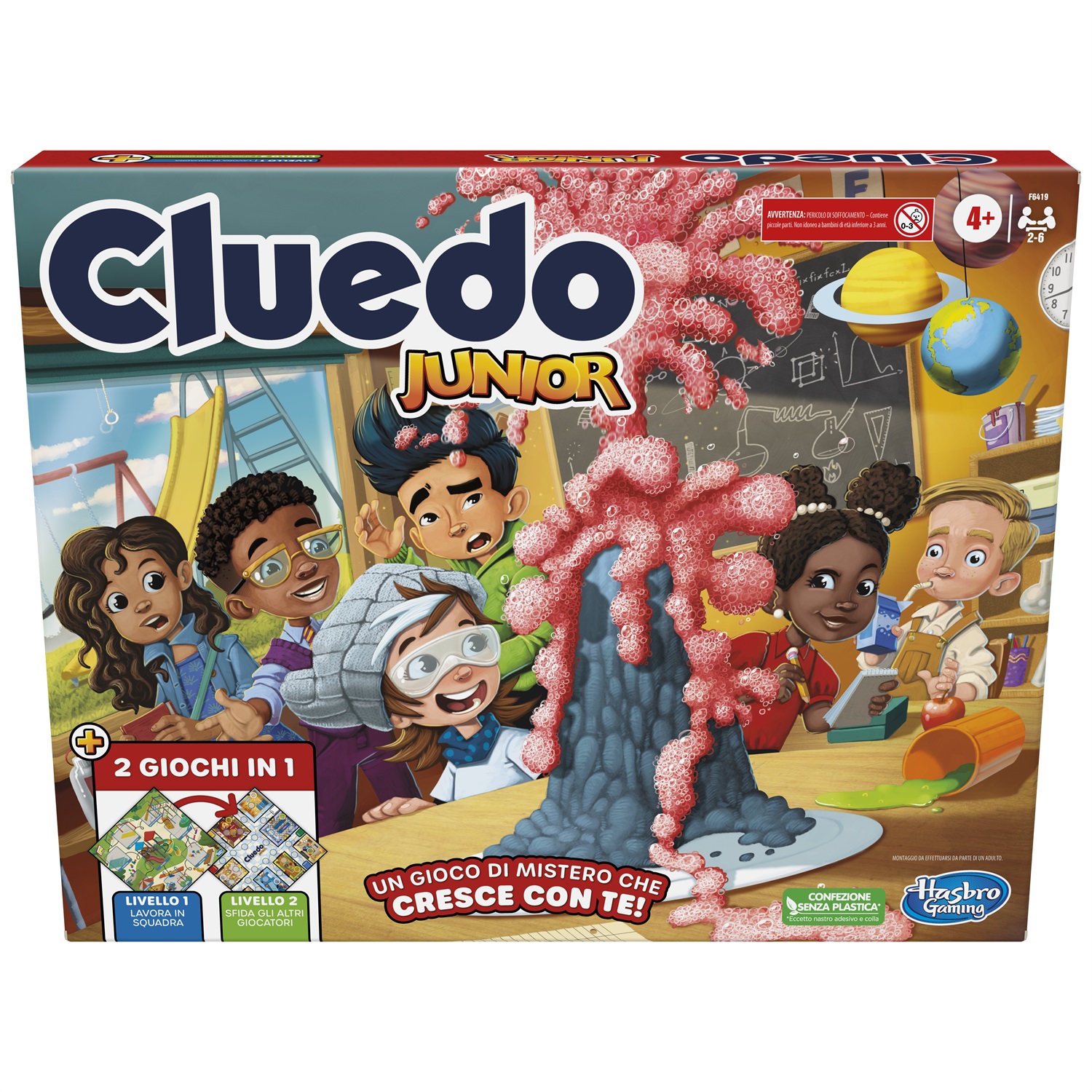 Hasbro Gaming Cluedo Junior - Gioco da Tavolo 2 in 1 con Tabellone Fronte-Retro, Gioco di Investigazione per Bambini dai 4 Anni, 2-6 Giocatori