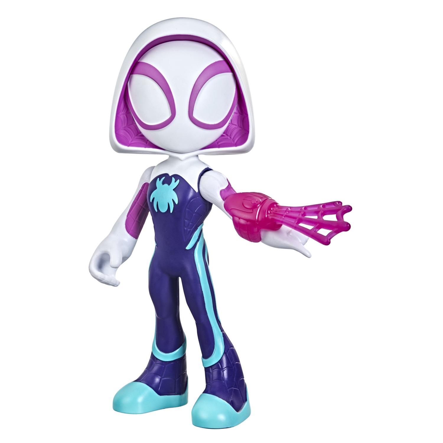 Hasbro Spidey e I Suoi Fantastici Amici - Supersized Ghost-Spider, Action Figure da 22,5 cm con Accessorio Ragnatela, Giocattolo per Età Prescolare dai 3 Anni in Su