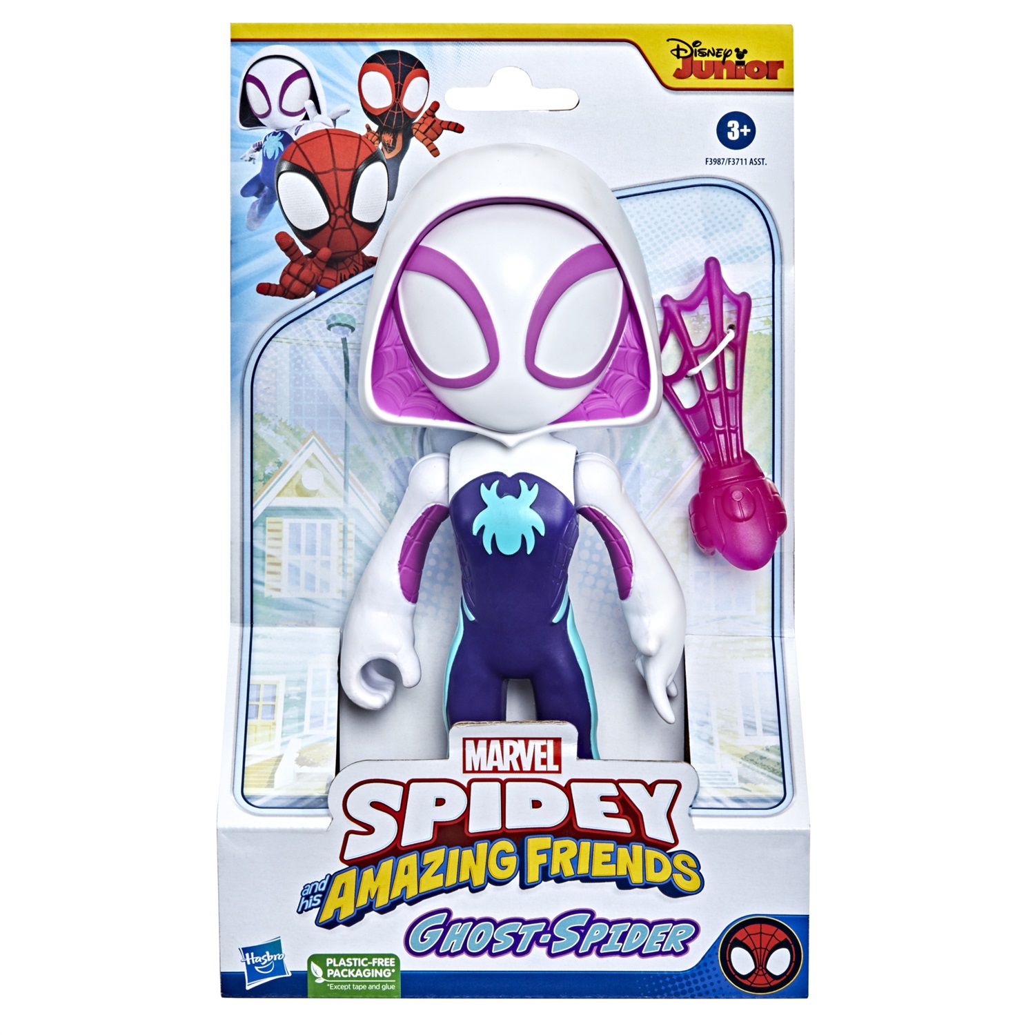 Hasbro Spidey e I Suoi Fantastici Amici - Supersized Ghost-Spider, Action Figure da 22,5 cm con Accessorio Ragnatela, Giocattolo per Età Prescolare dai 3 Anni in Su