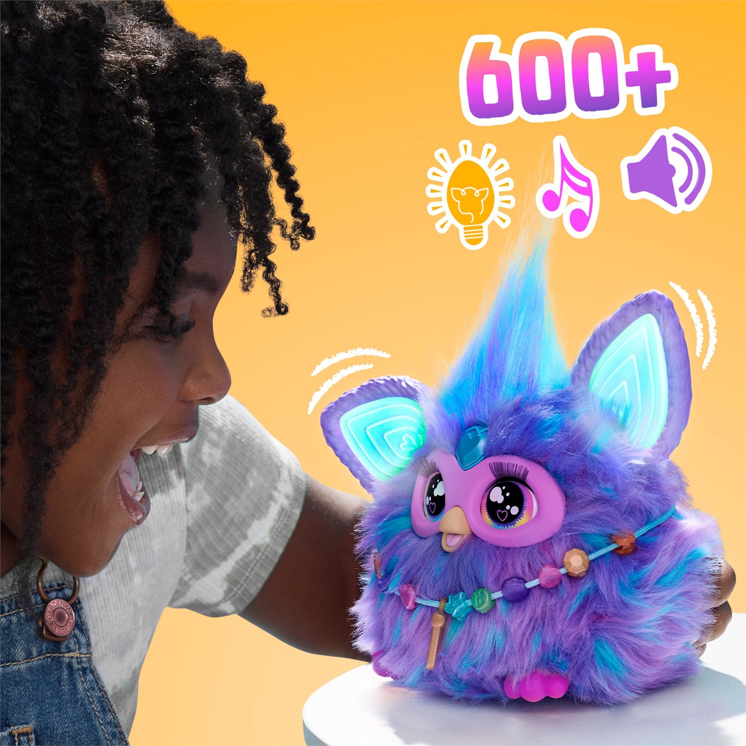 Furby Viola - Giocattolo Interattivo di Peluche con 15 Accessori Moda, Animatronico e Attivato dalla Voce, Versione Tedesca per Bambine e Ragazzi dai 6 Anni