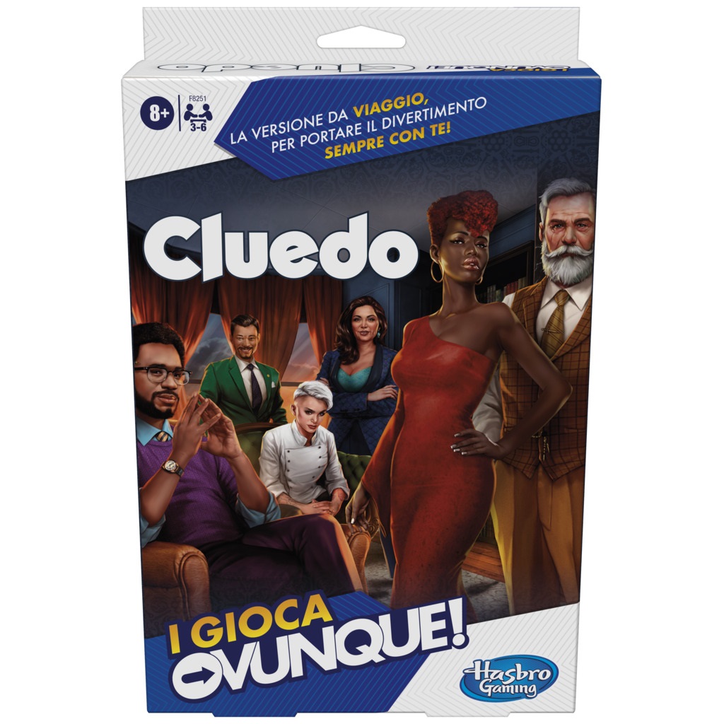 Hasbro Cluedo, I Gioca Ovunque - Gioco Portatile da Viaggio per 3-6 Giocatori, dai 8 Anni in Su, Versione Compatta del Gioco di Mistero