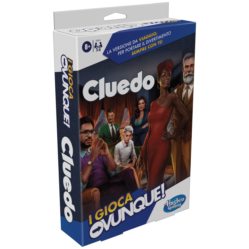 Hasbro Cluedo, I Gioca Ovunque - Gioco Portatile da Viaggio per 3-6 Giocatori, dai 8 Anni in Su, Versione Compatta del Gioco di Mistero